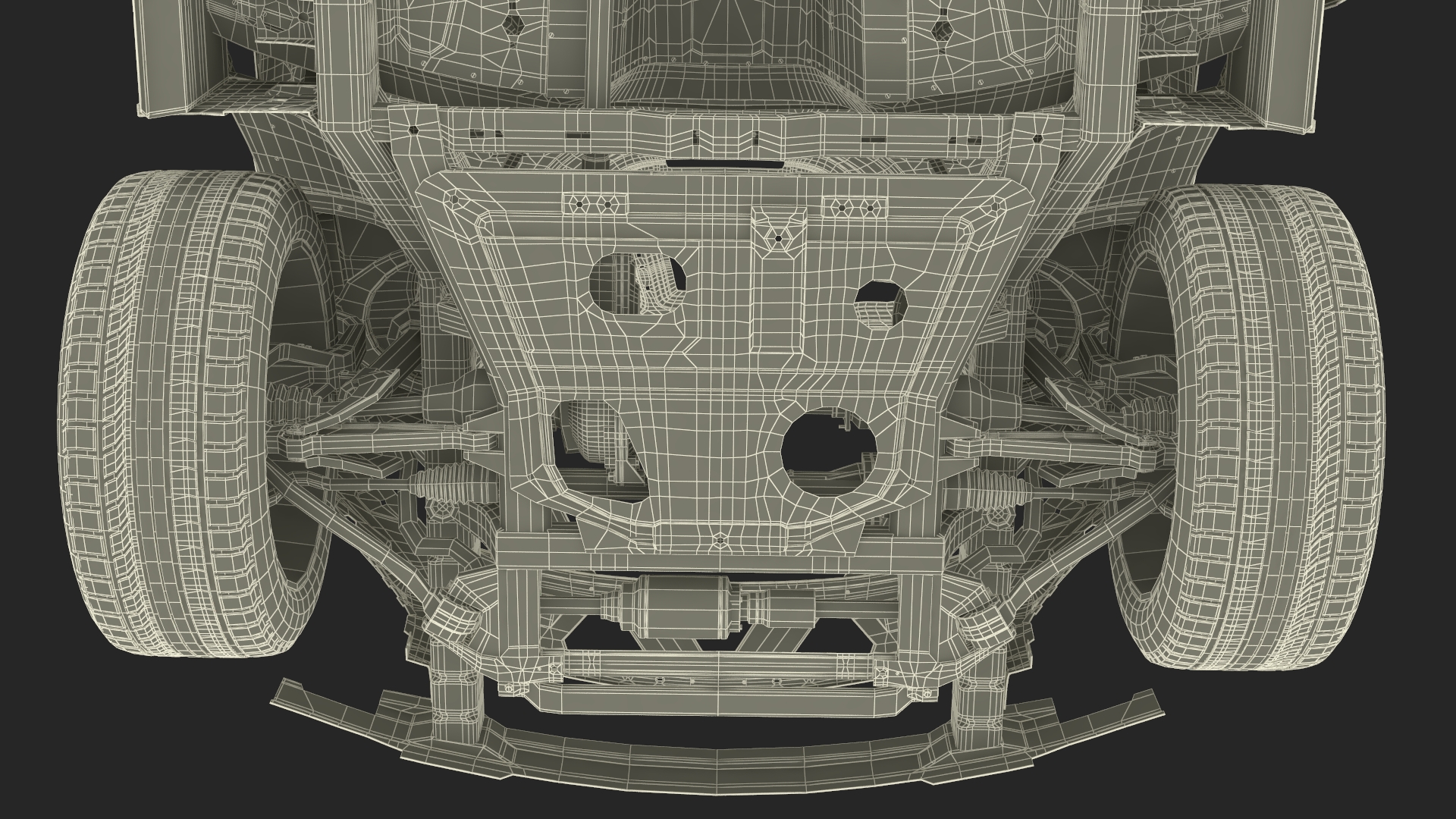 3D SUV Car Frame Structure with Chassis Rigged model