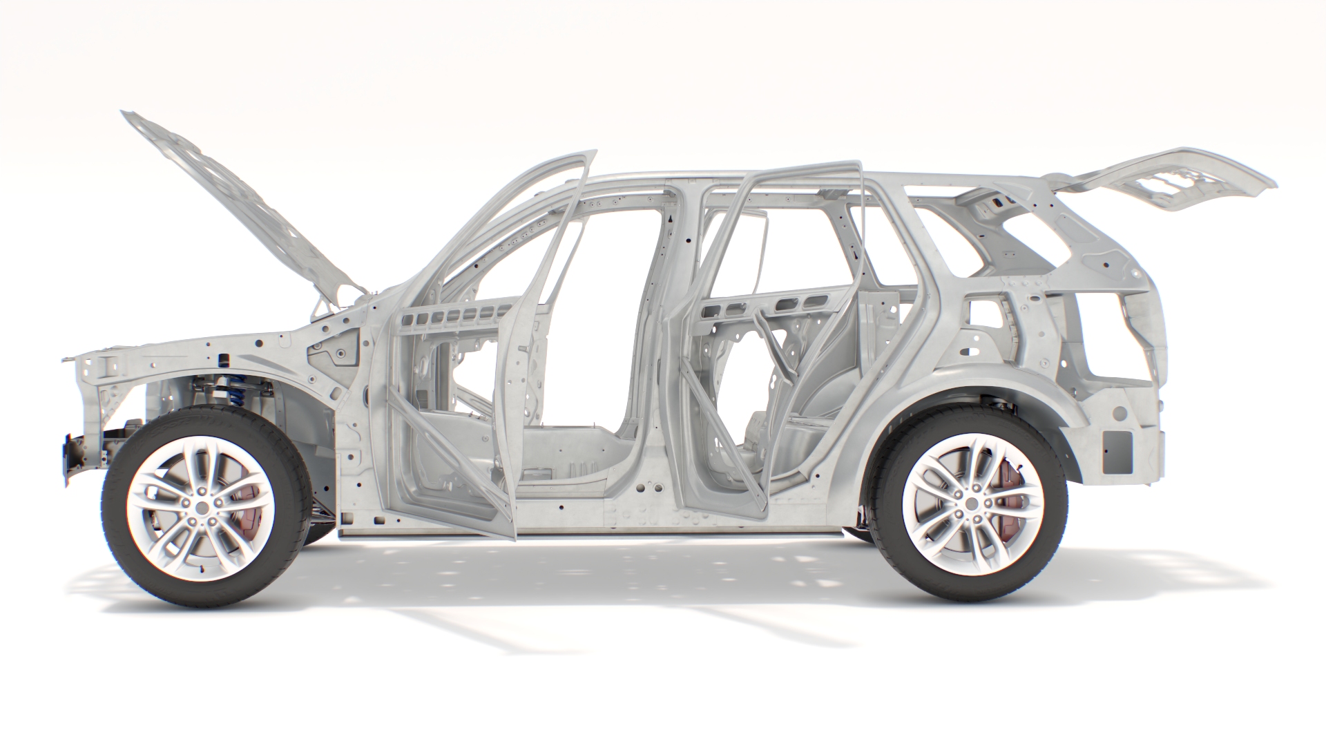 3D SUV Car Frame Structure with Chassis Rigged model