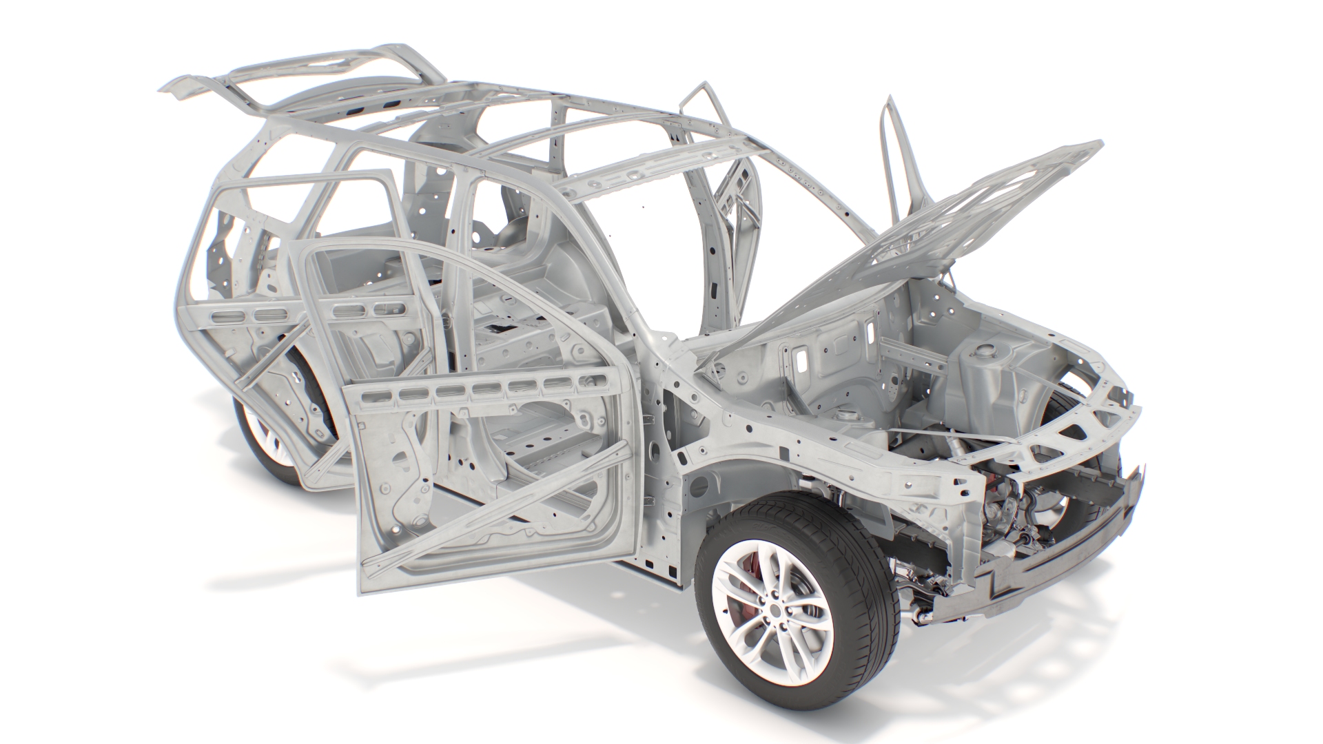 3D SUV Car Frame Structure with Chassis Rigged model