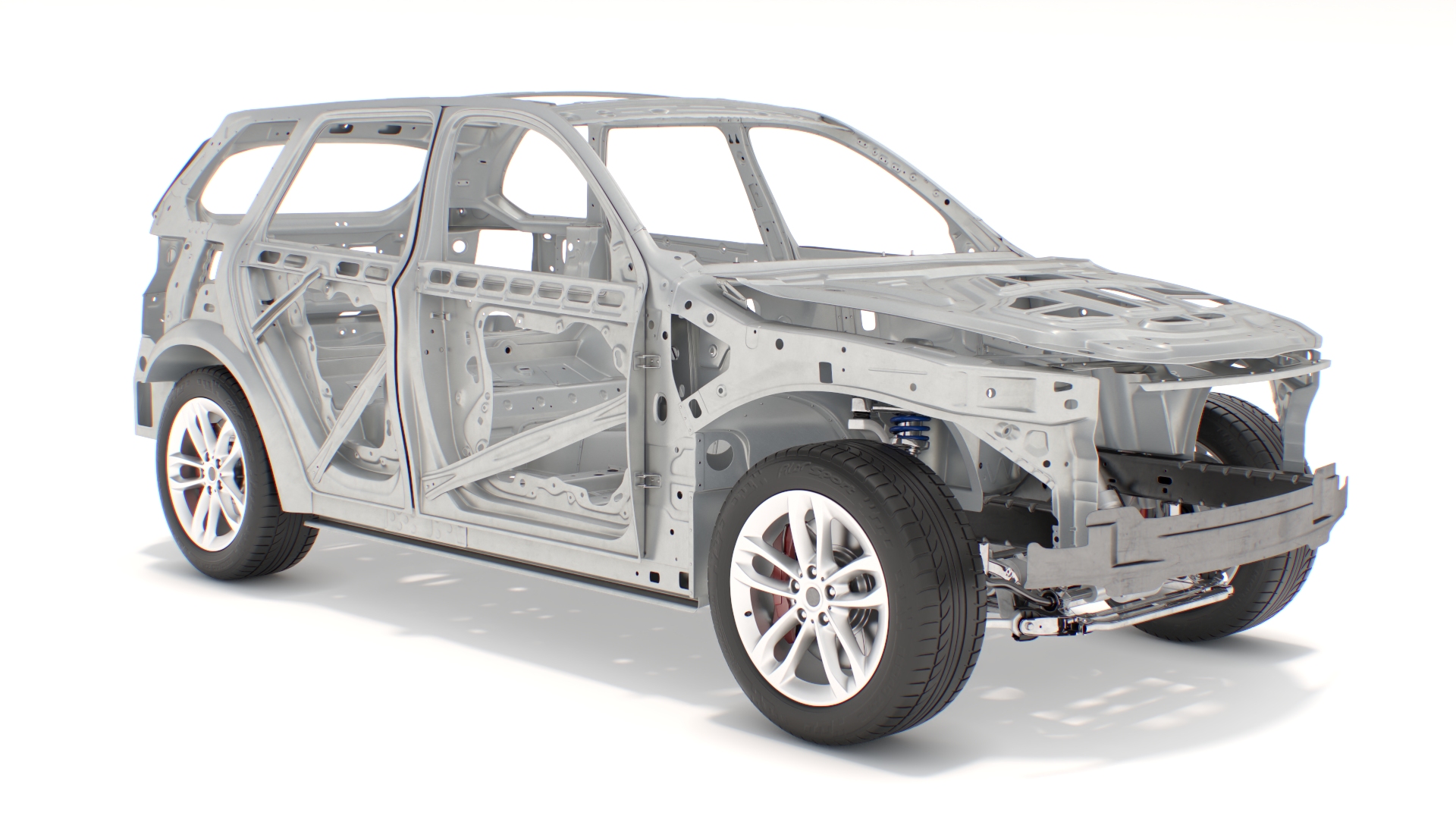 3D SUV Car Frame Structure with Chassis Rigged model