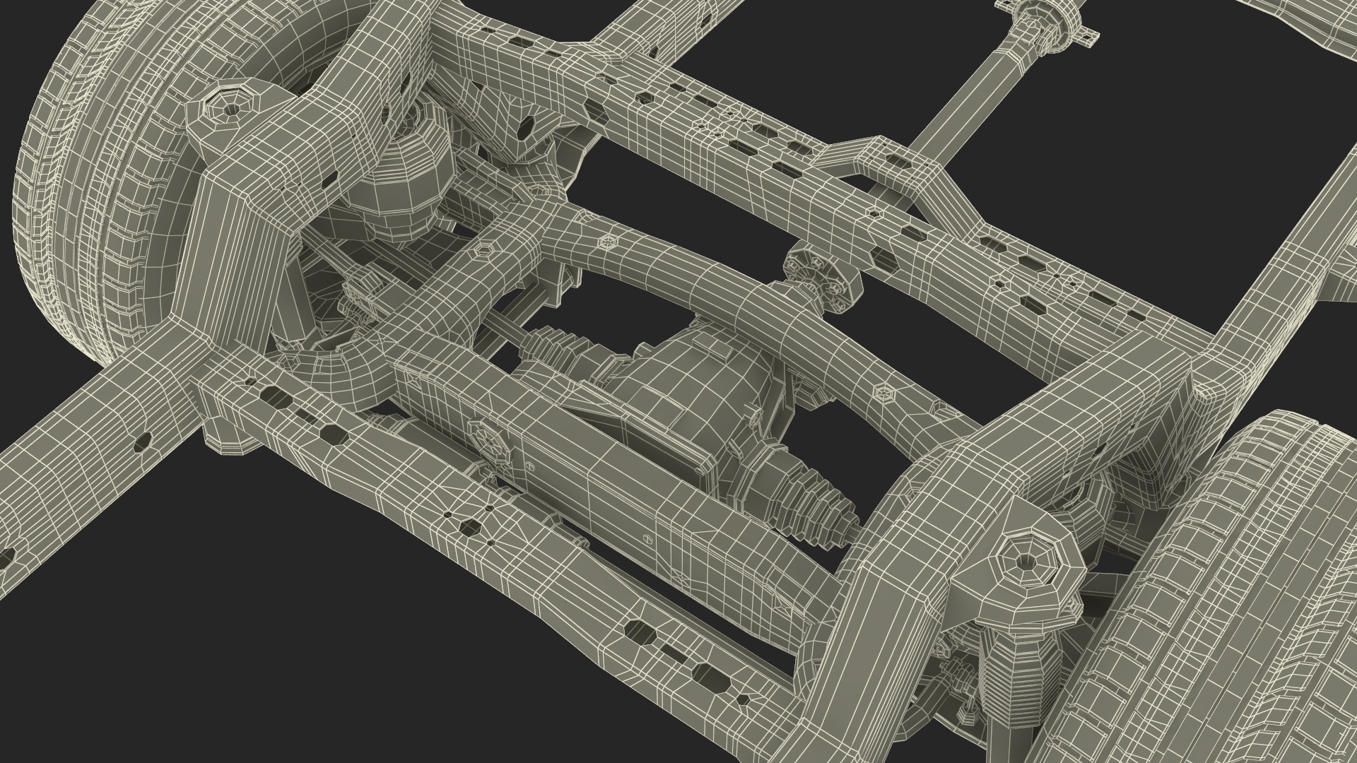 3D SUV Car Frame Structure with Chassis Rigged model