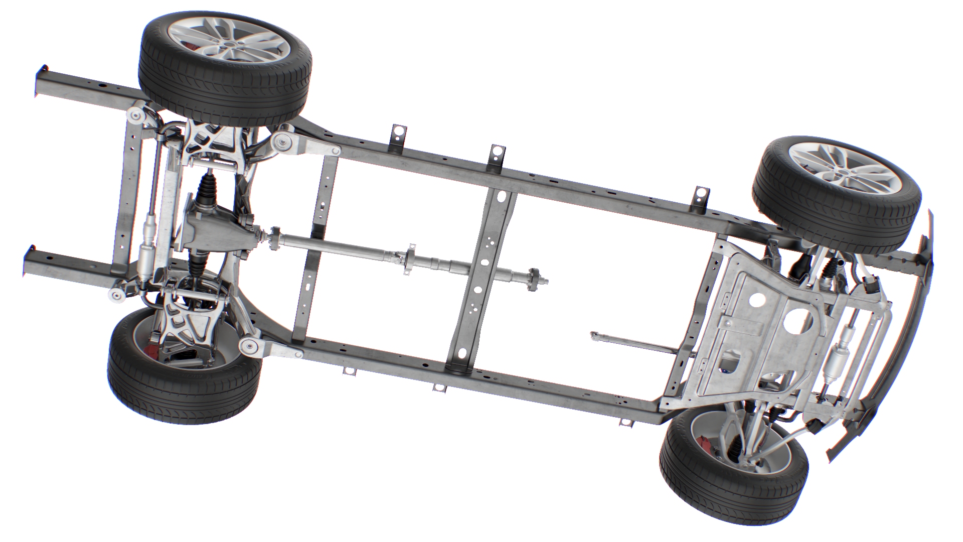 3D SUV Car Frame Structure with Chassis Rigged model