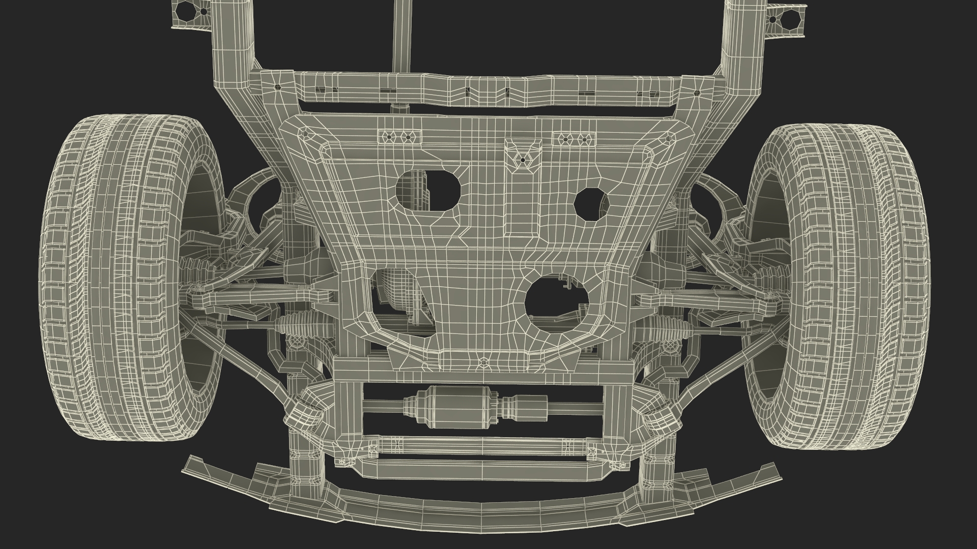 3D SUV Car Frame Structure with Chassis Rigged model