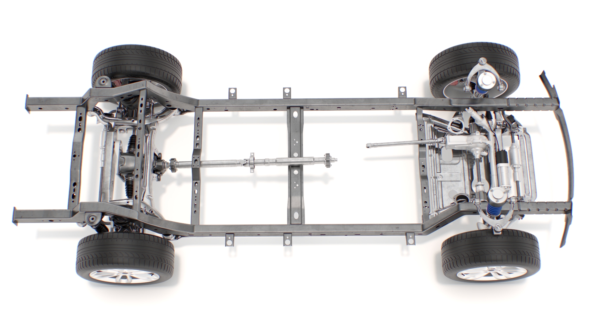 3D SUV Car Frame Structure with Chassis Rigged model