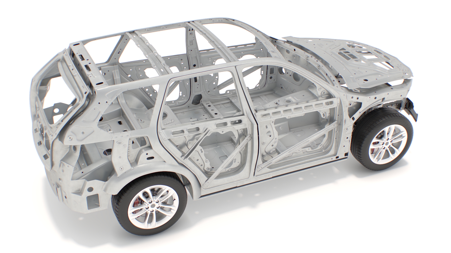 3D SUV Car Frame Structure with Chassis Rigged model