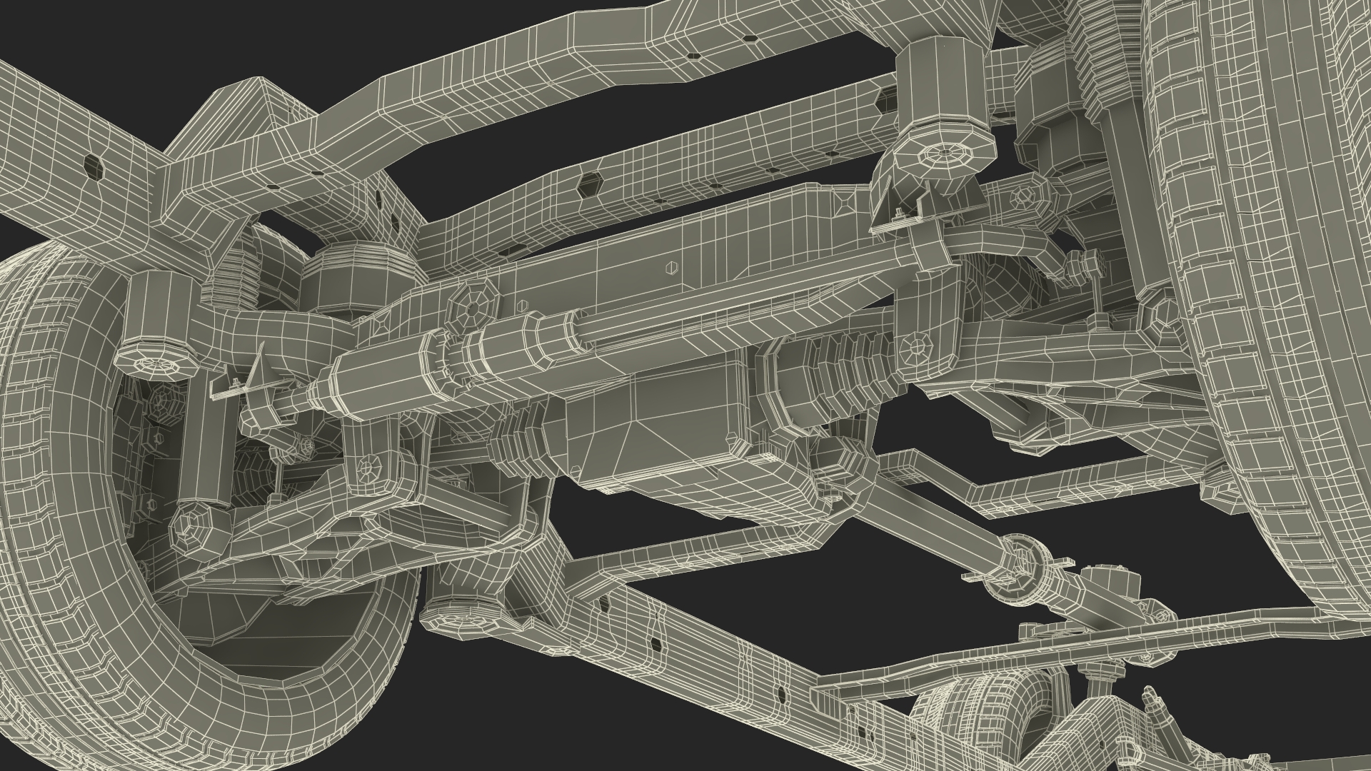 3D SUV Car Frame Structure with Chassis Rigged model