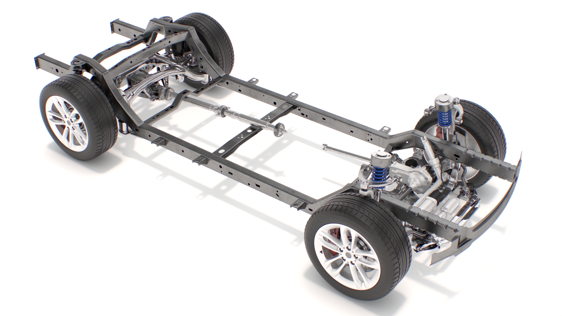 3D SUV Car Frame Structure with Chassis Rigged model