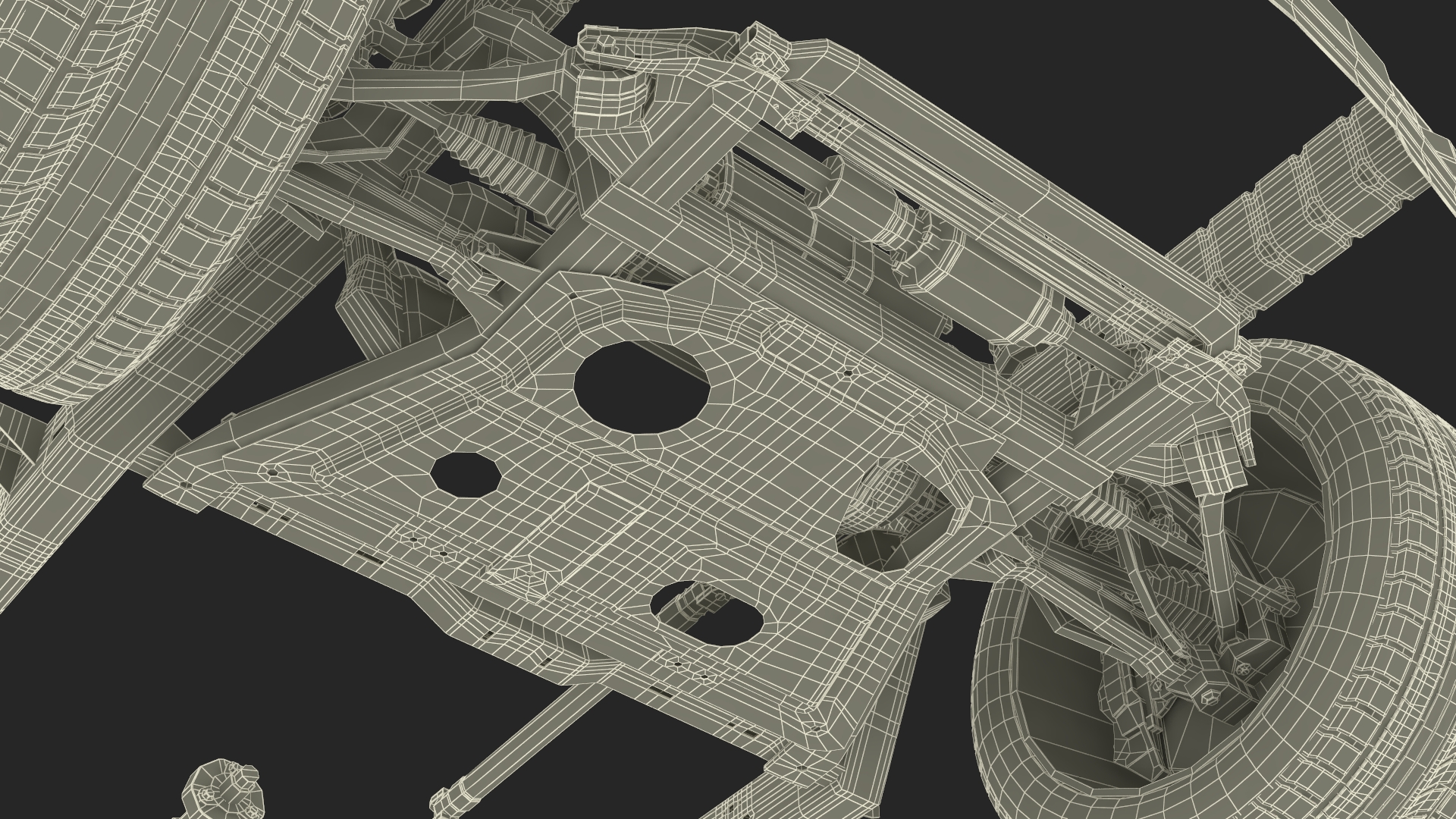 3D SUV Car Frame Structure with Chassis Rigged model