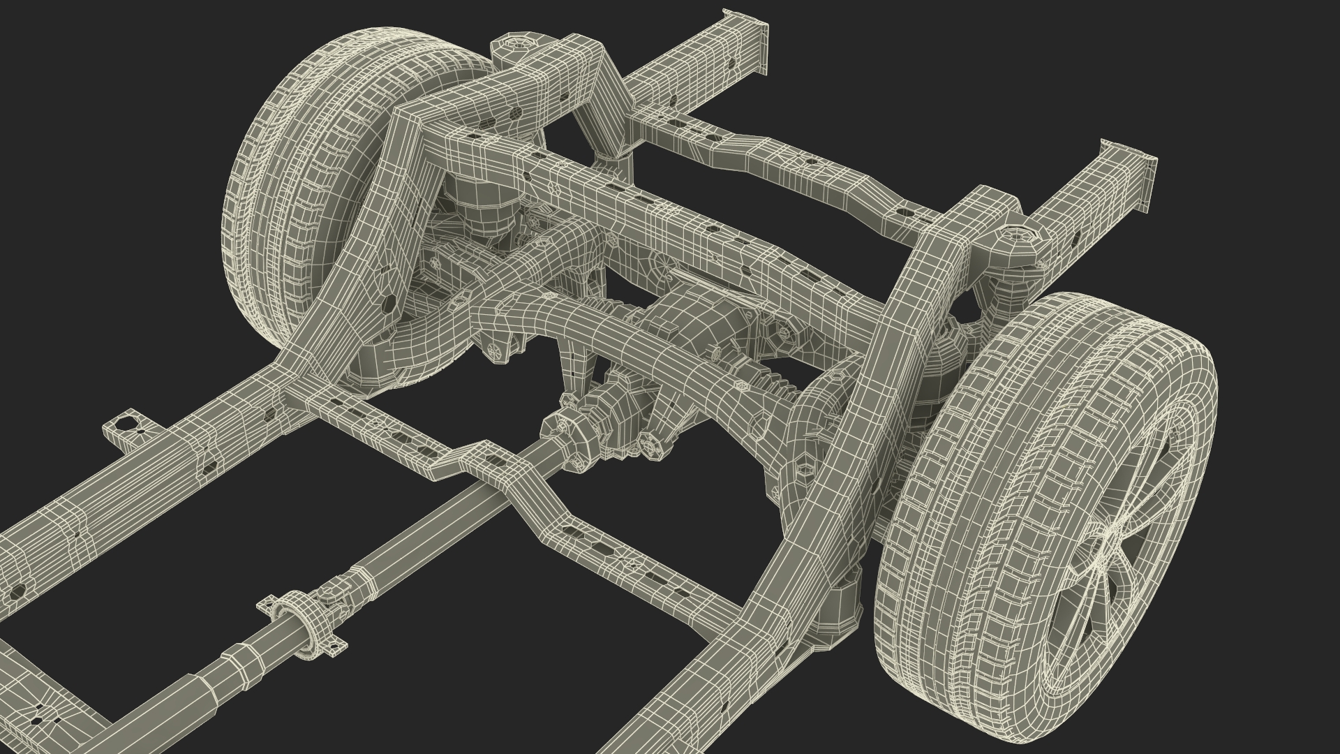 3D SUV Car Frame Structure with Chassis Rigged model