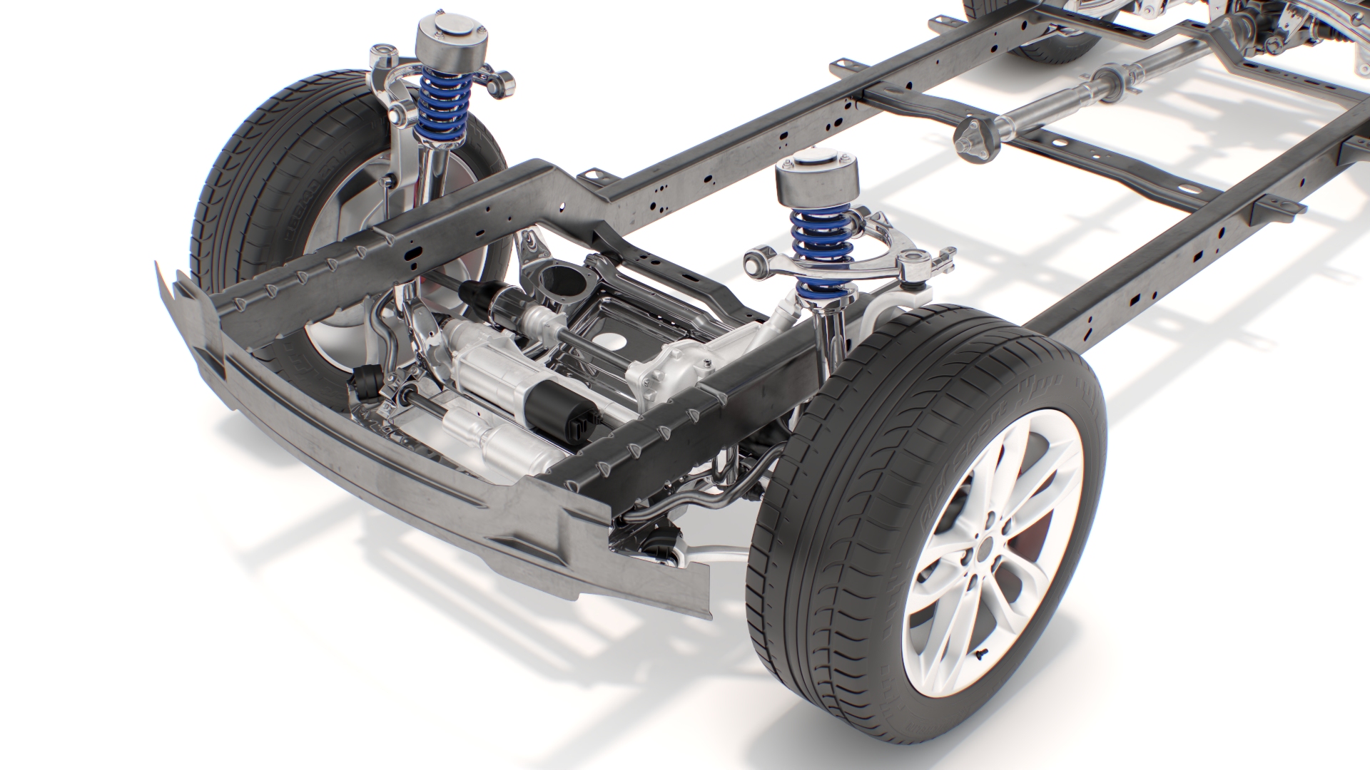 3D SUV Car Frame Structure with Chassis Rigged model