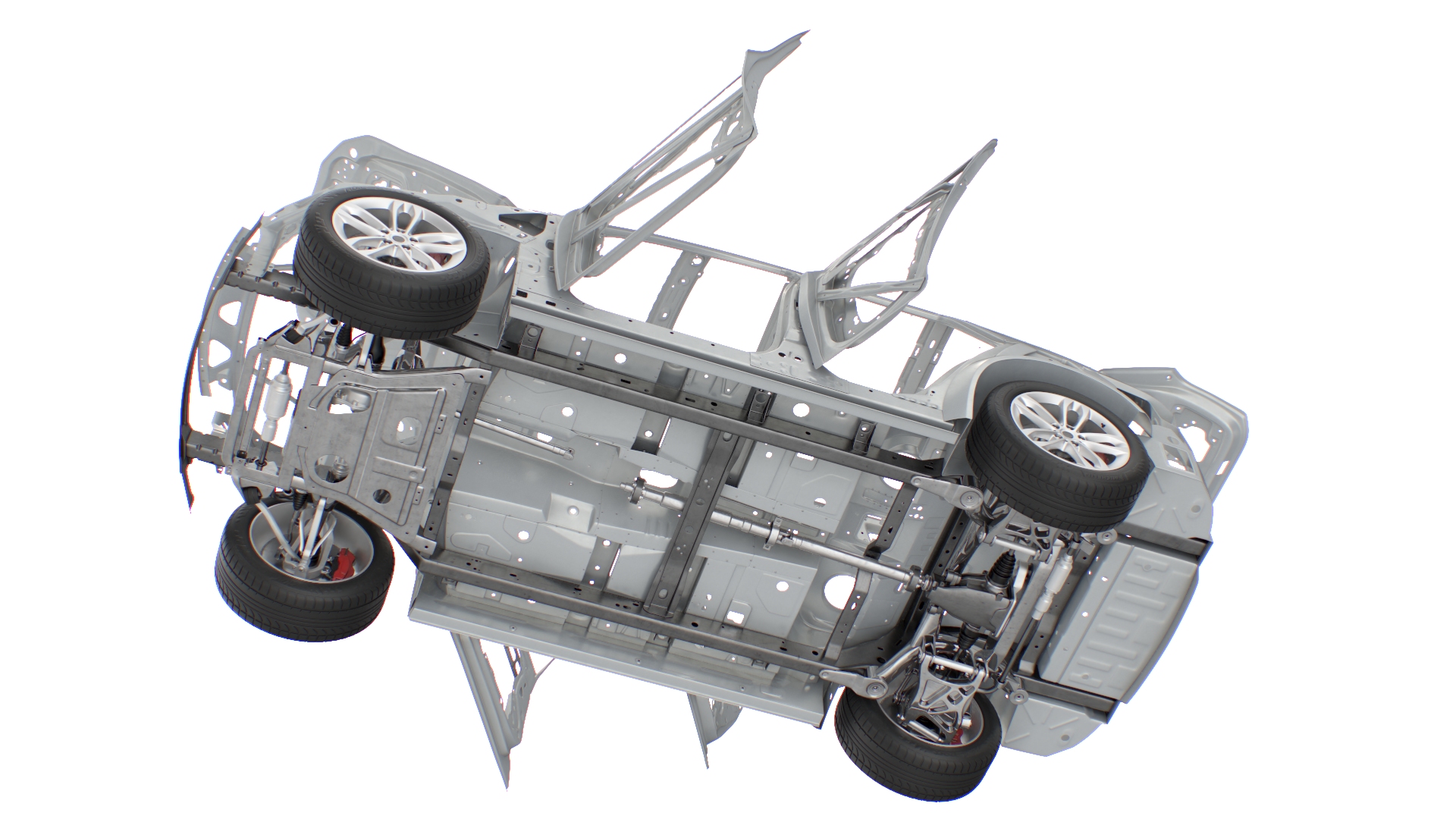 3D SUV Car Frame Structure with Chassis Rigged model