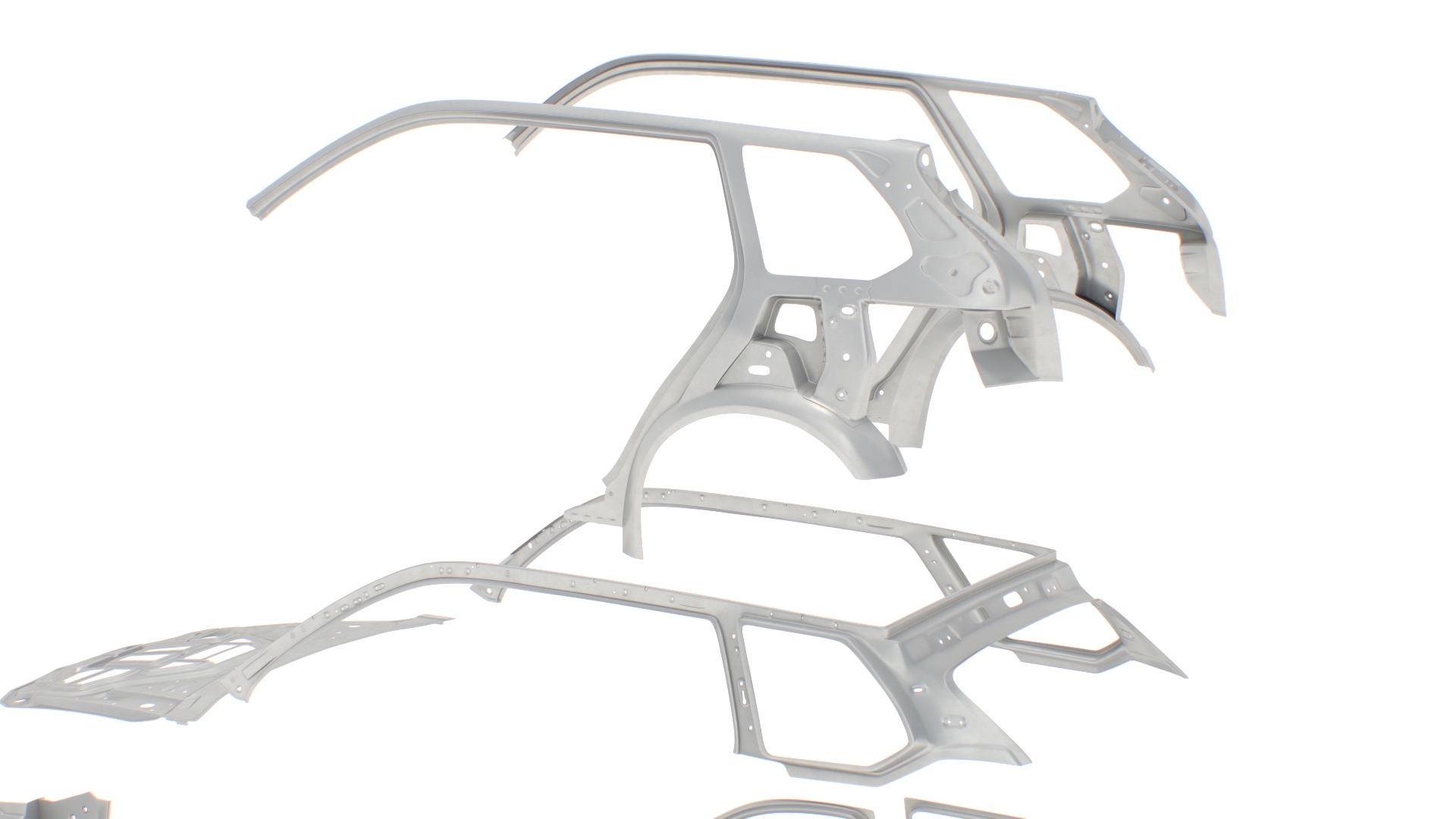 3D SUV Car Frame Structure with Chassis Rigged model