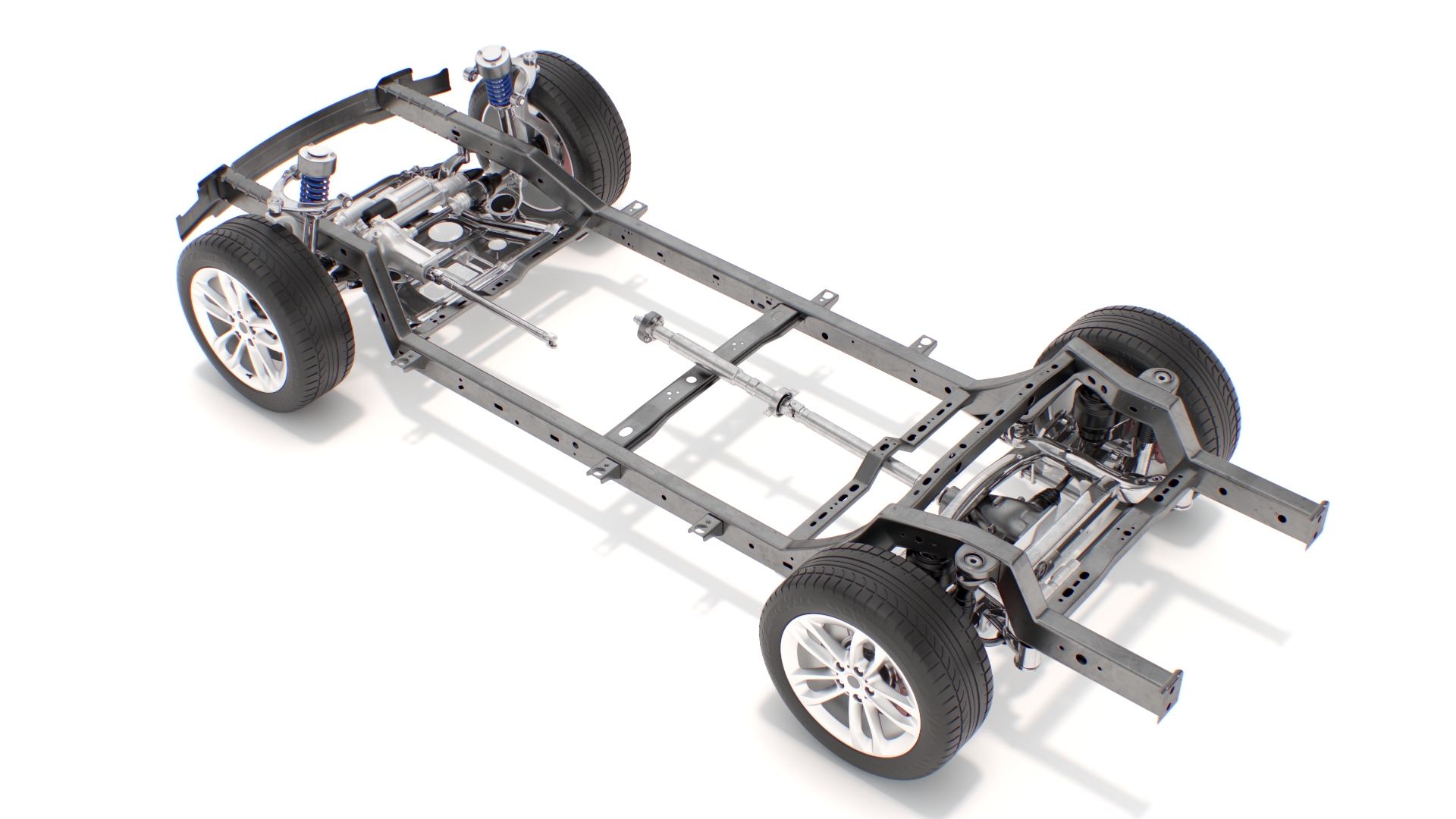 3D SUV Car Frame Structure with Chassis Rigged model