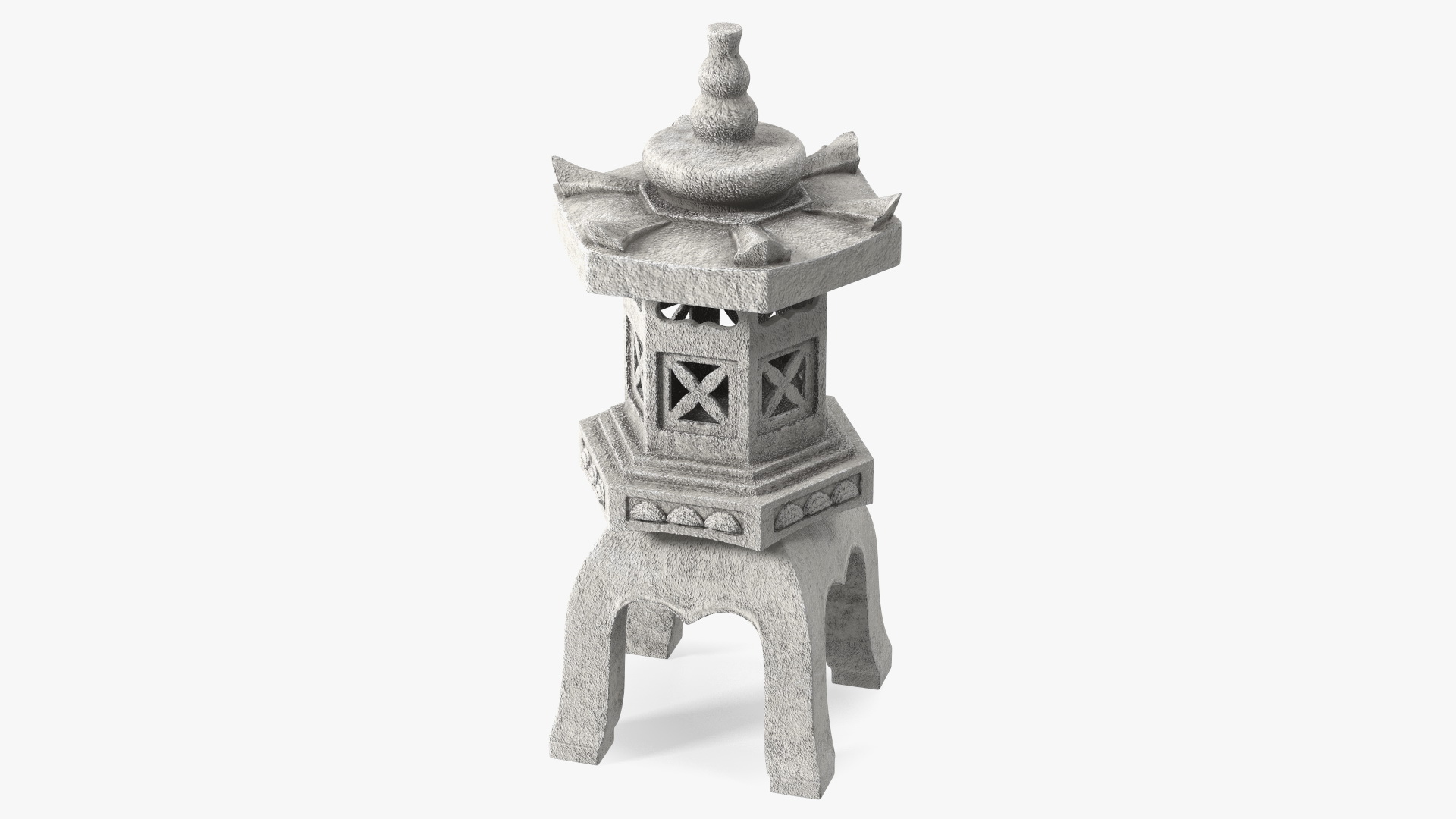 Pagoda Lantern Garden Statue White for 3D Print 3D