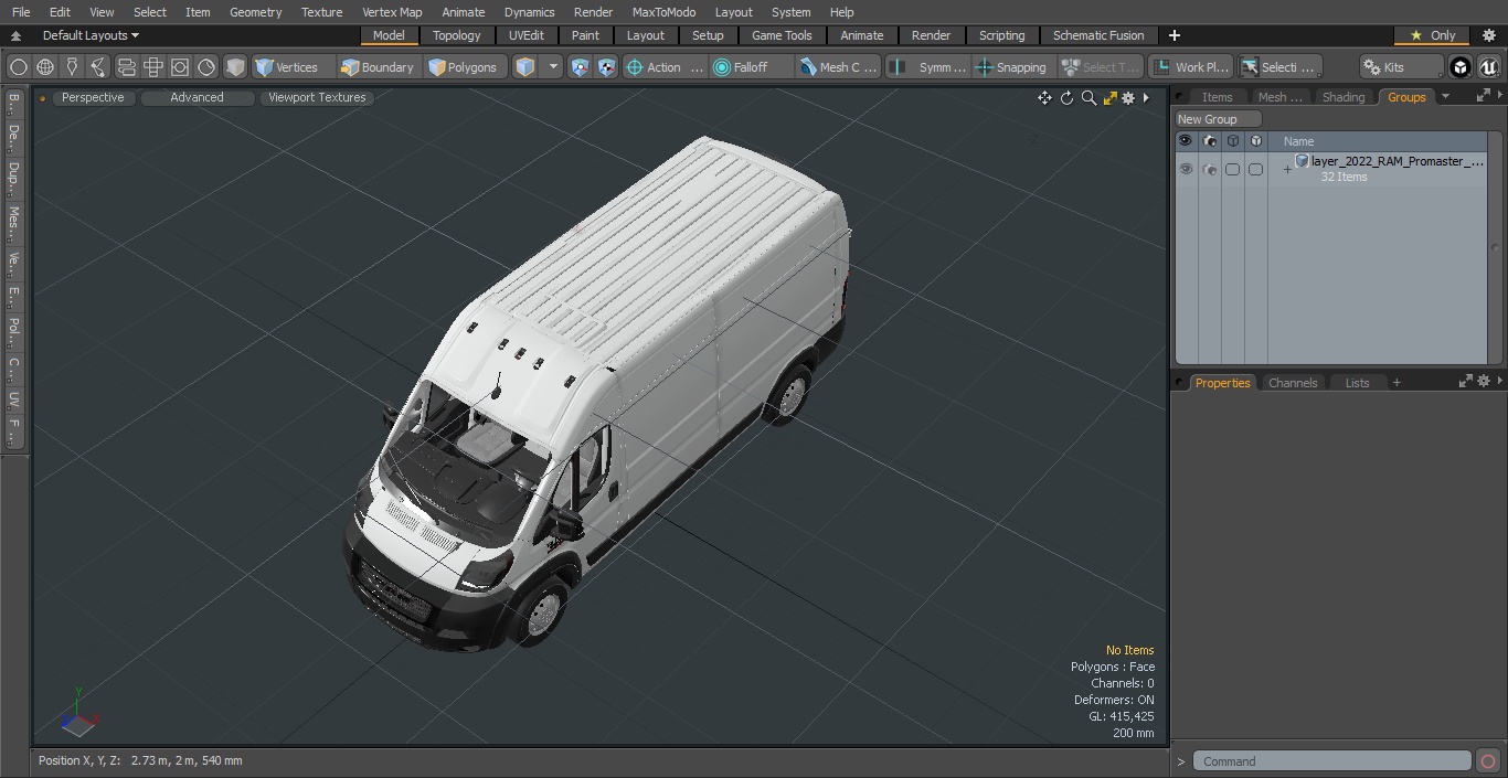 3D 2022 RAM Promaster 159 Simple Interior model