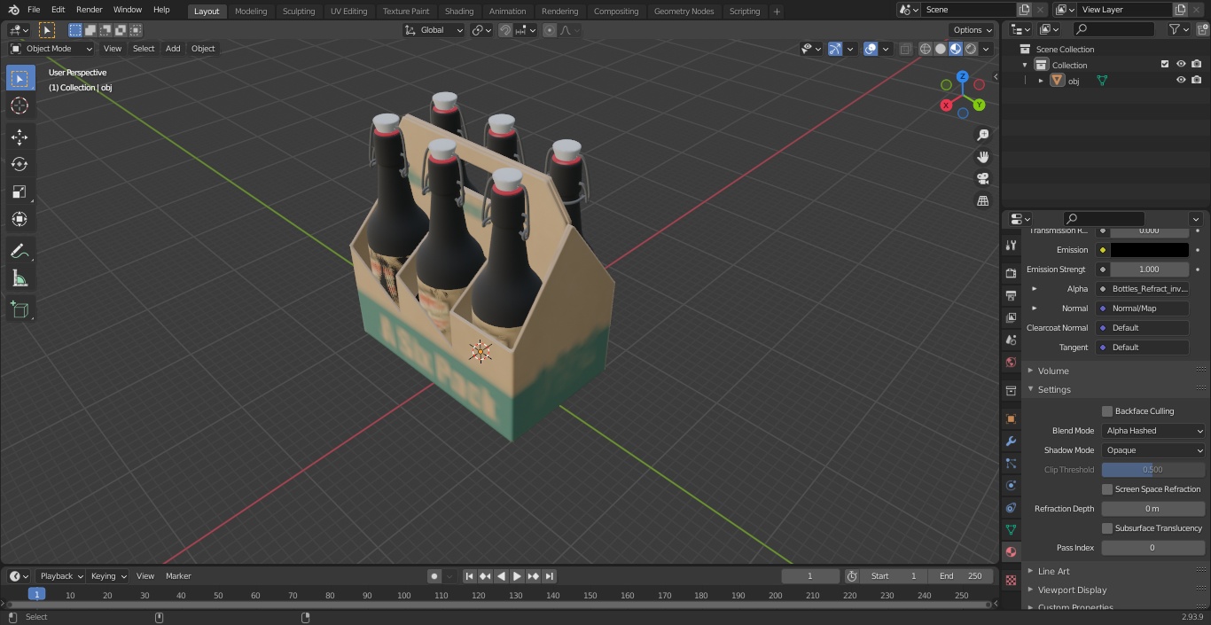 Cardboard Bottle Carrier With Beer 3D model