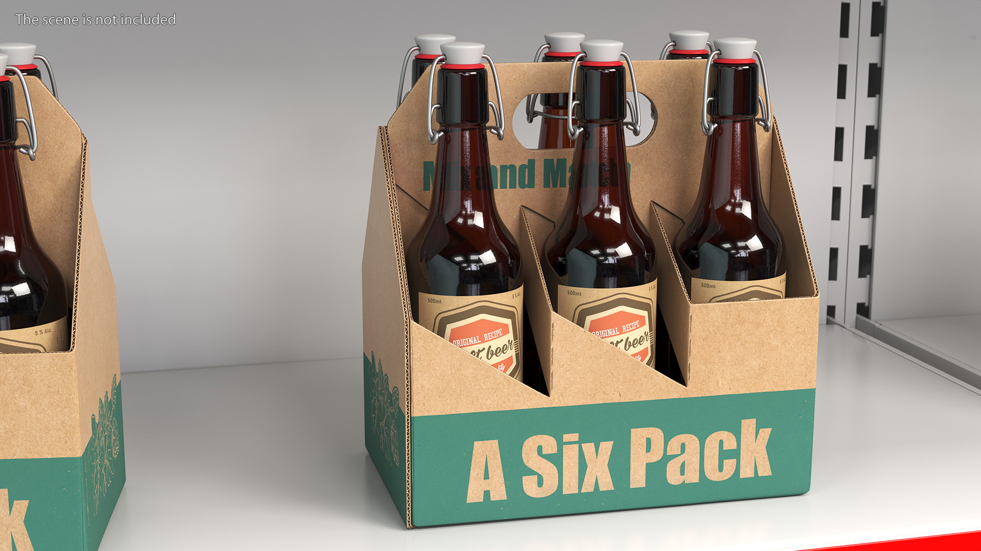 Cardboard Bottle Carrier With Beer 3D model