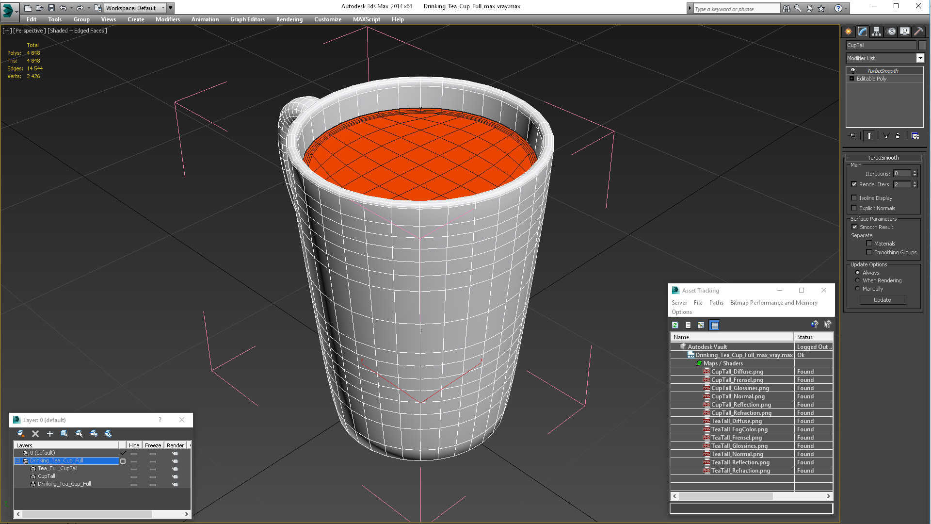 3D Drinking Tea Cup Full