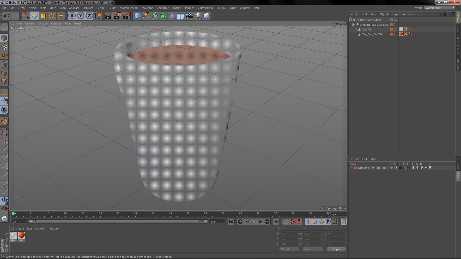 3D Drinking Tea Cup Full