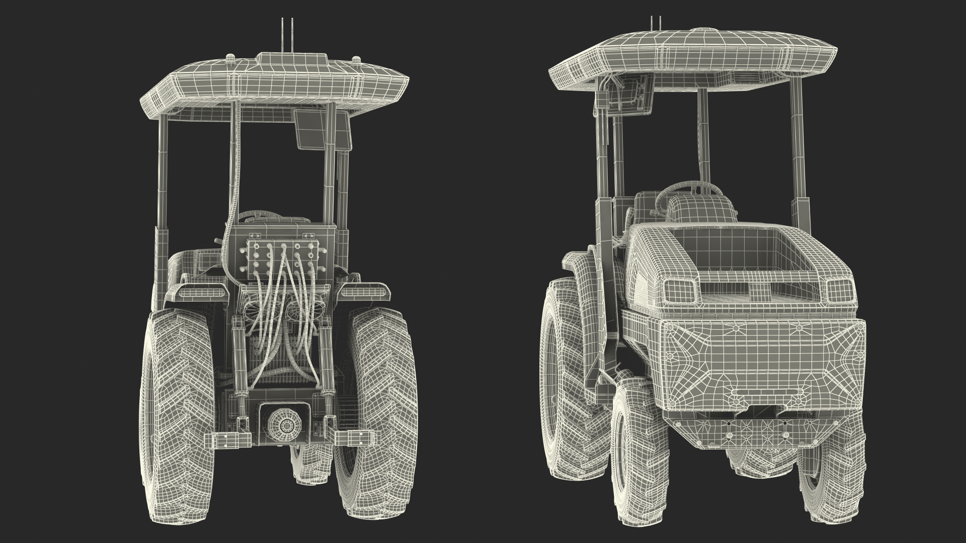 Autonomous Electric Tractor Rigged 3D model