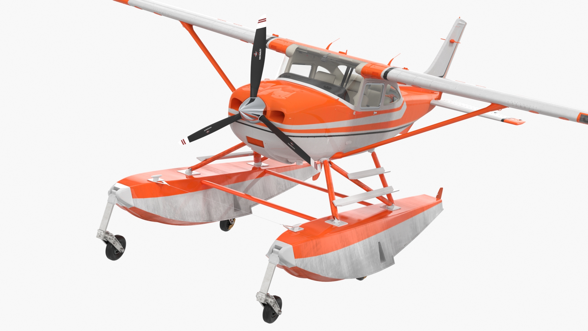 Splash Seaplane Floats Orange 3D model