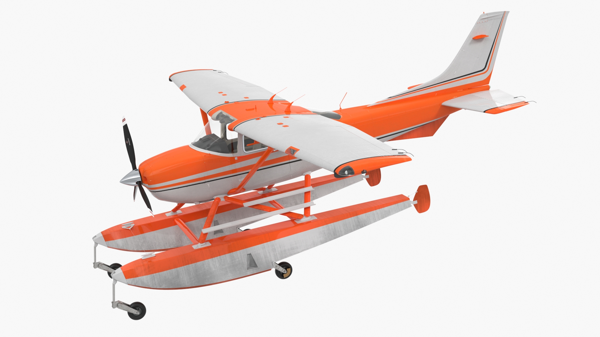 Splash Seaplane Floats Orange 3D model