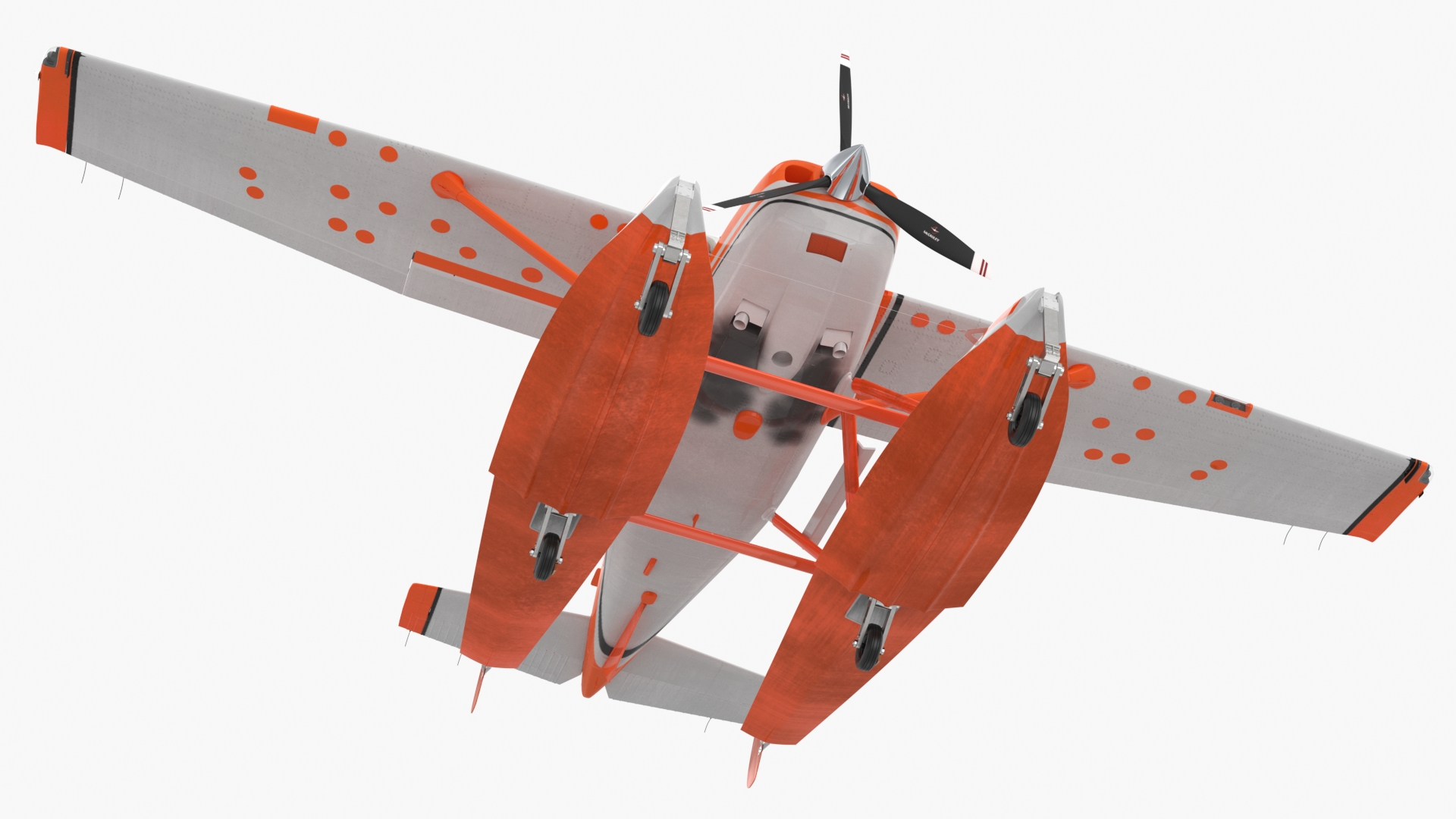 Splash Seaplane Floats Orange 3D model