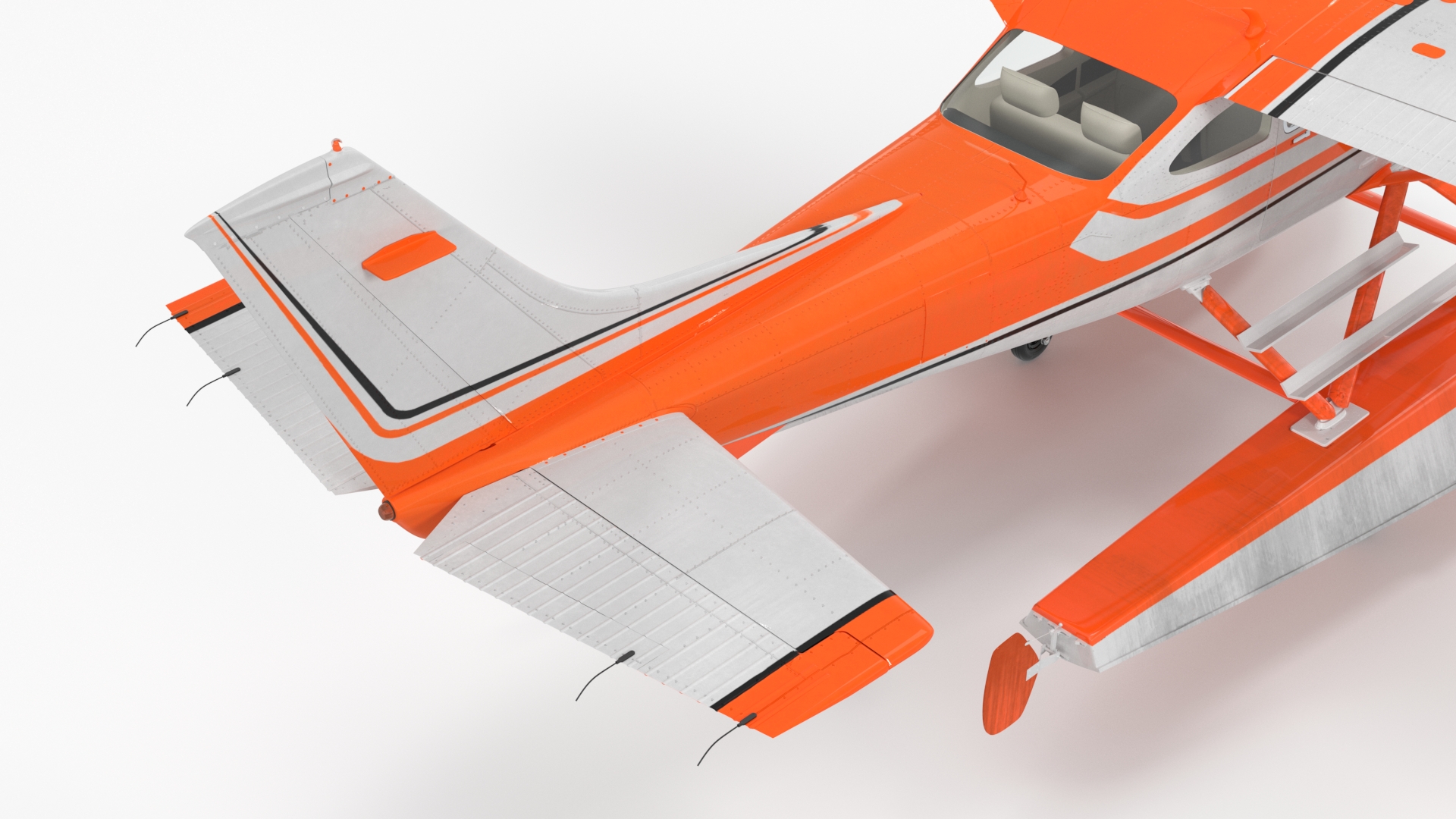 Splash Seaplane Floats Orange 3D model