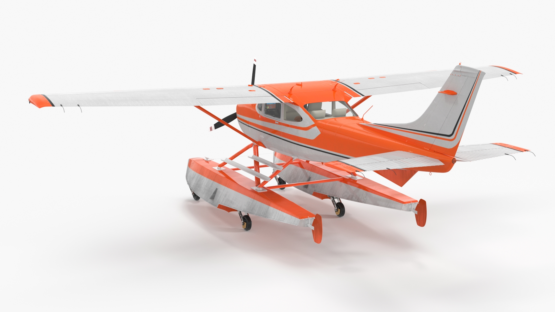 Splash Seaplane Floats Orange 3D model