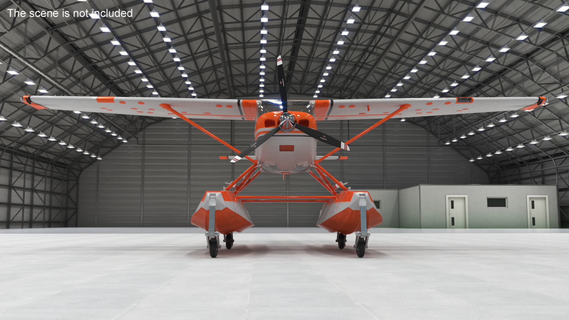 Splash Seaplane Floats Orange 3D model