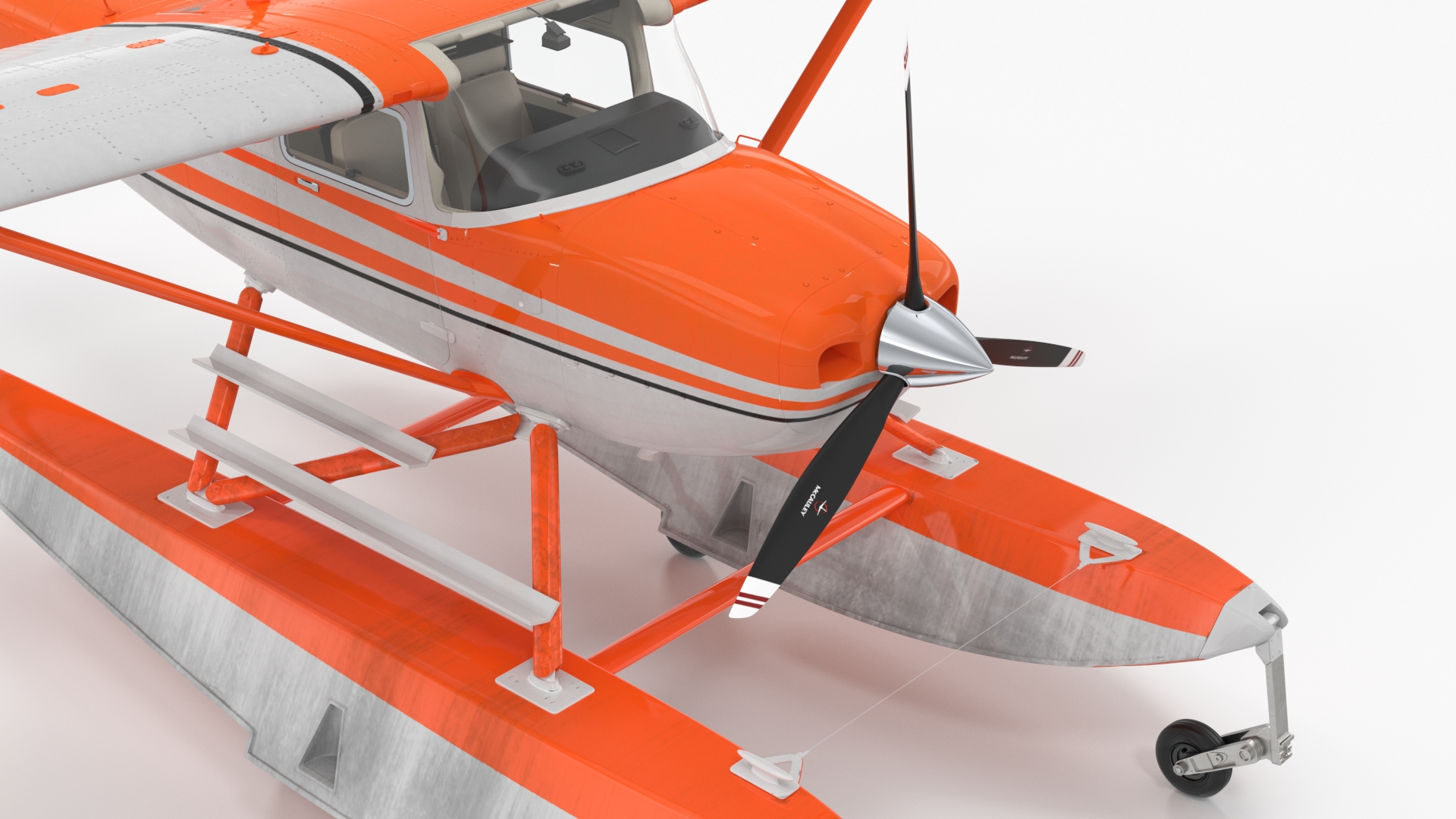 Splash Seaplane Floats Orange 3D model