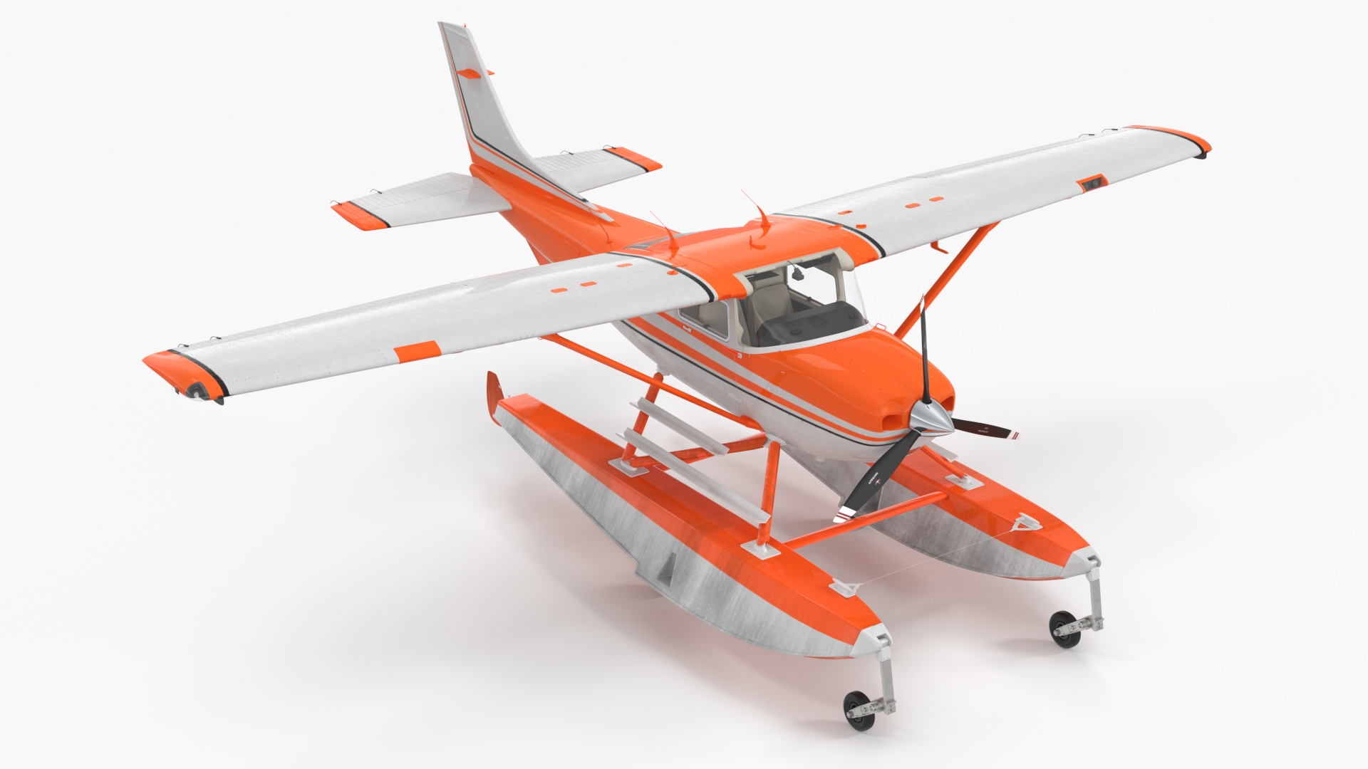 Splash Seaplane Floats Orange 3D model