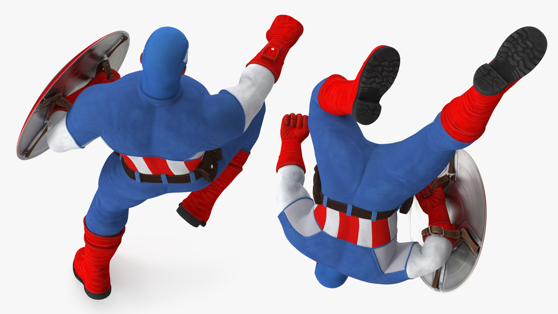 Captain America Cartoon Fighting Pose 3D