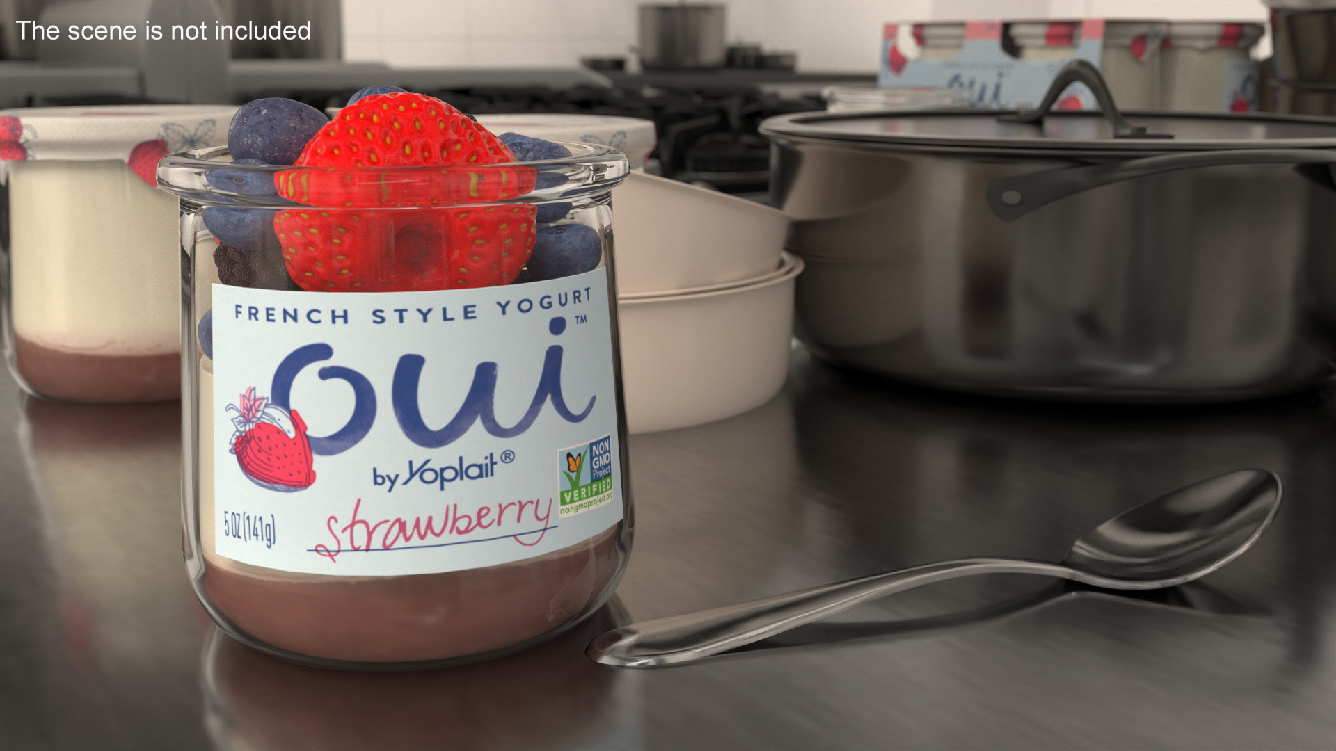 Yogurt with Berries 3D model