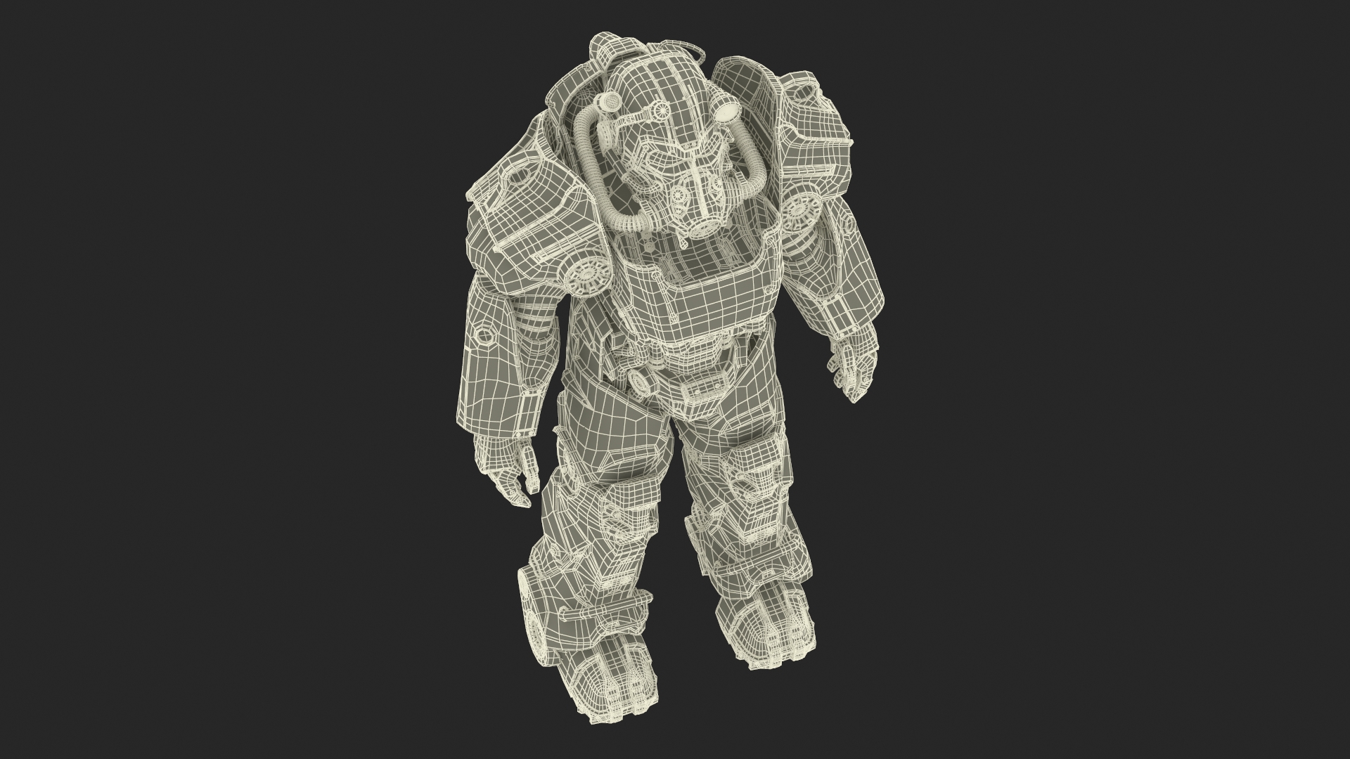 3D model Fallout Power Armor T 60 with Rifle