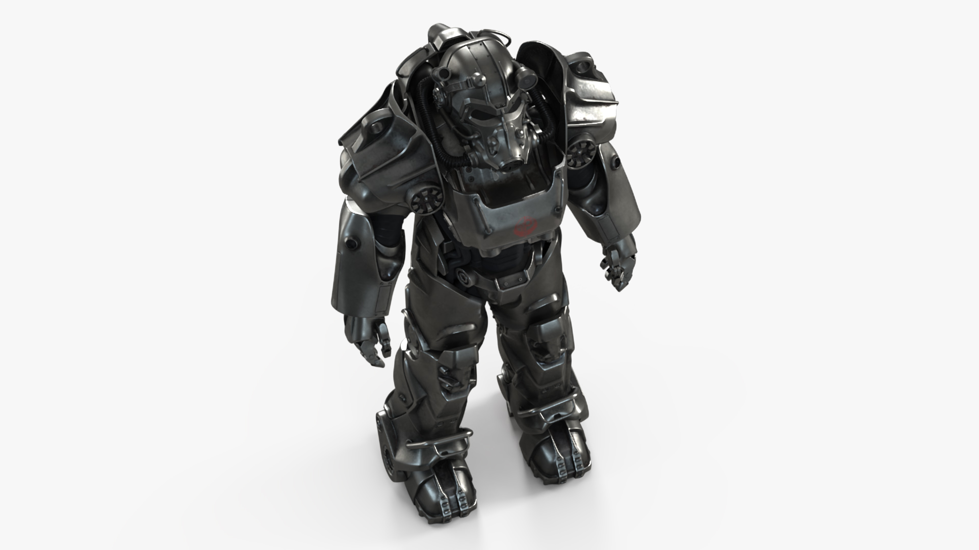 3D model Fallout Power Armor T 60 with Rifle