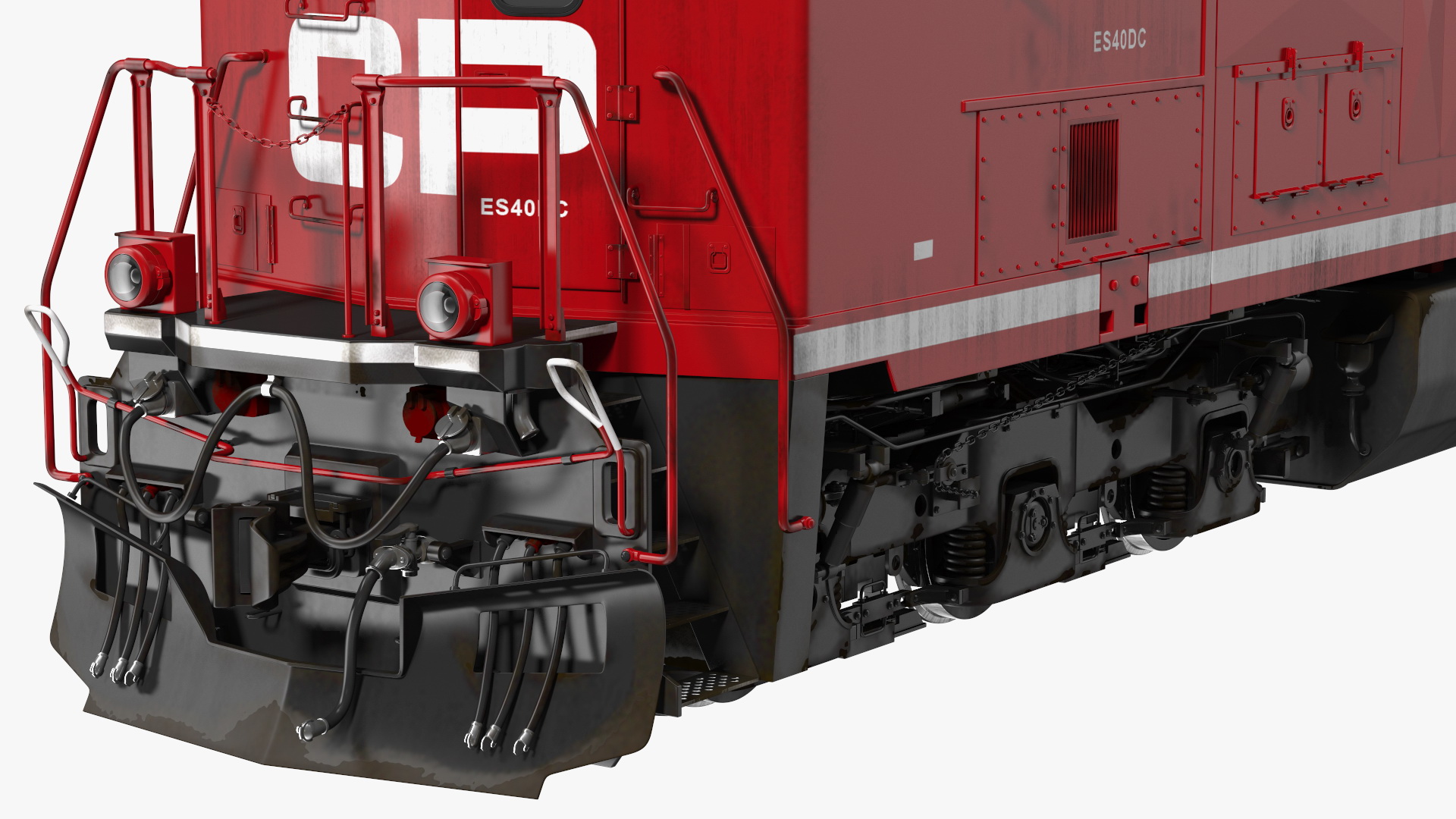 3D model Red Train Locomotive With Tank