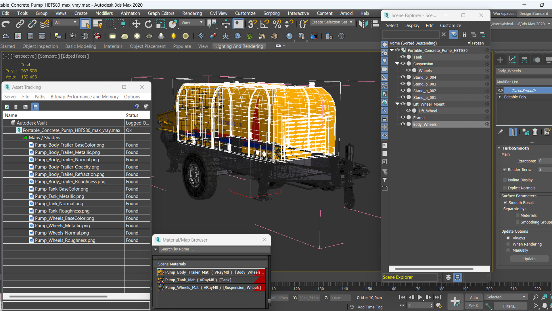 Portable Concrete Pump HBTS80 3D model