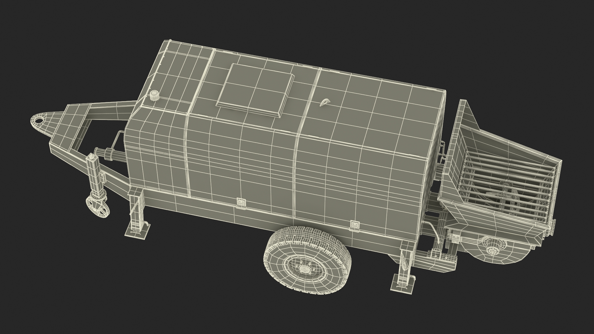 Portable Concrete Pump HBTS80 3D model