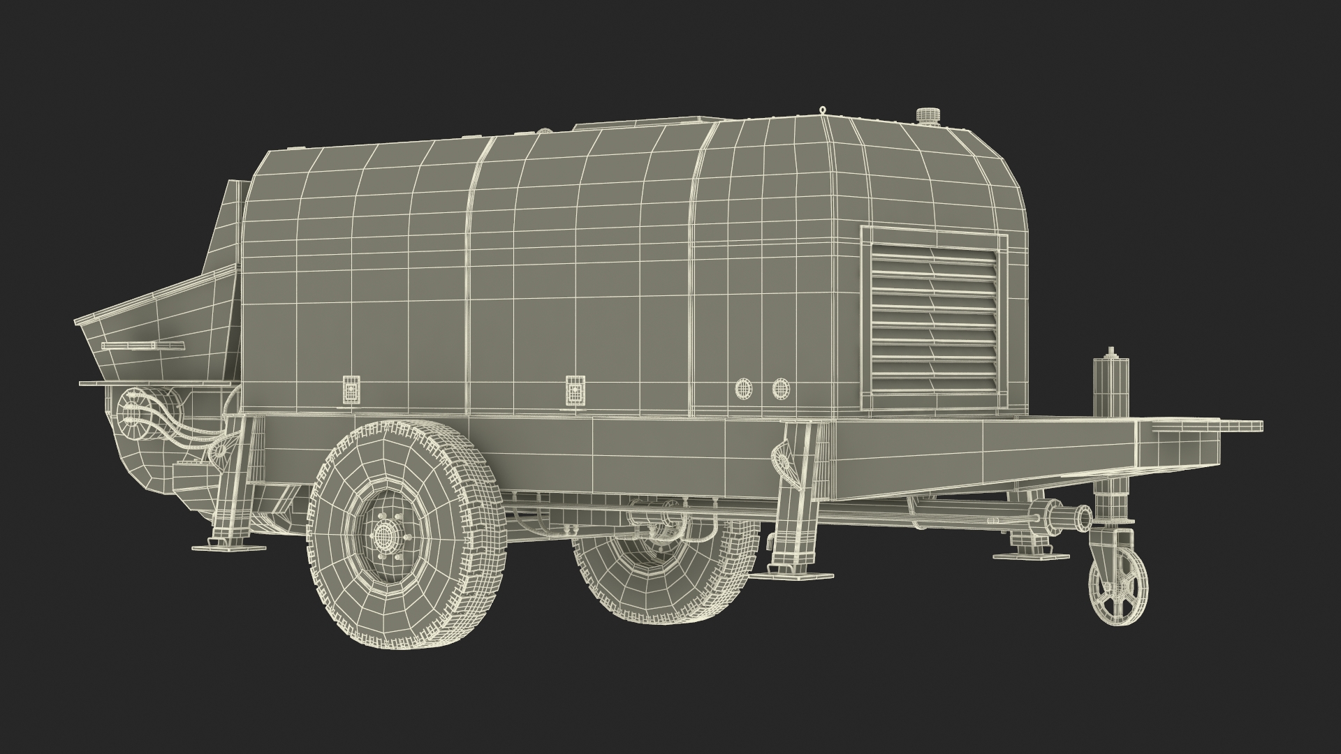 Portable Concrete Pump HBTS80 3D model