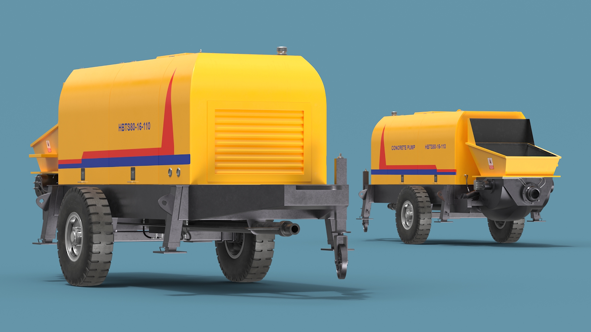 Portable Concrete Pump HBTS80 3D model