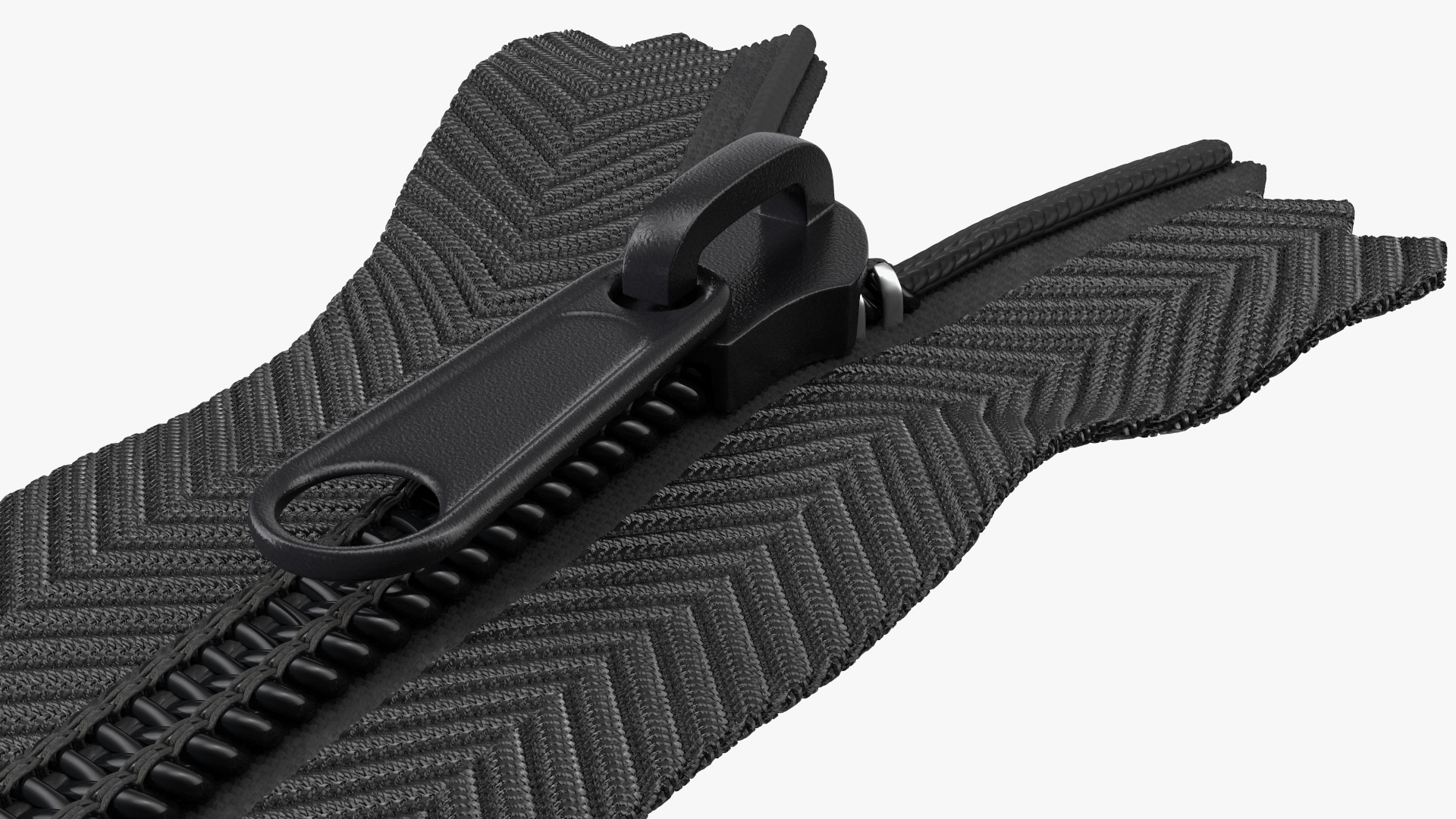 3D Nylon Coil Zipper with Stopper Black