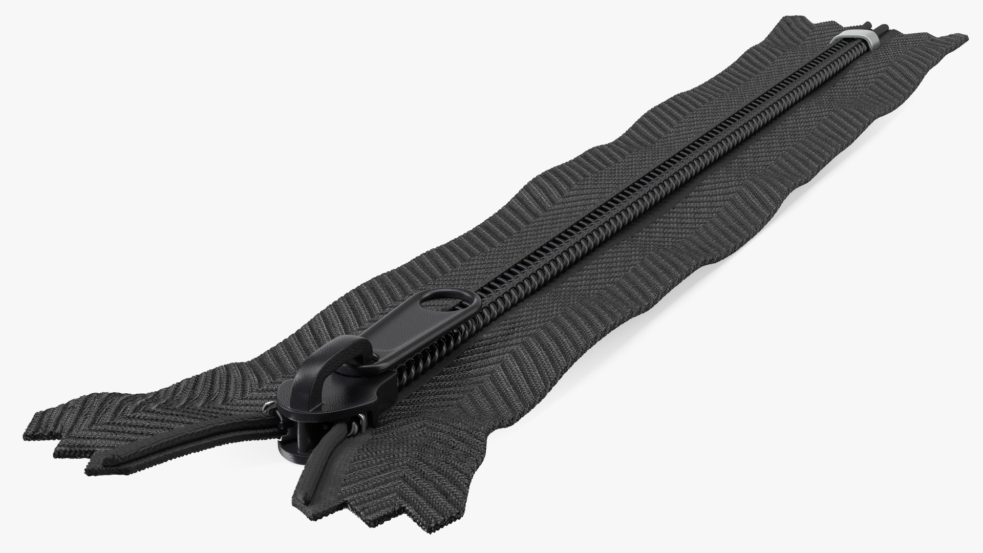 3D Nylon Coil Zipper with Stopper Black