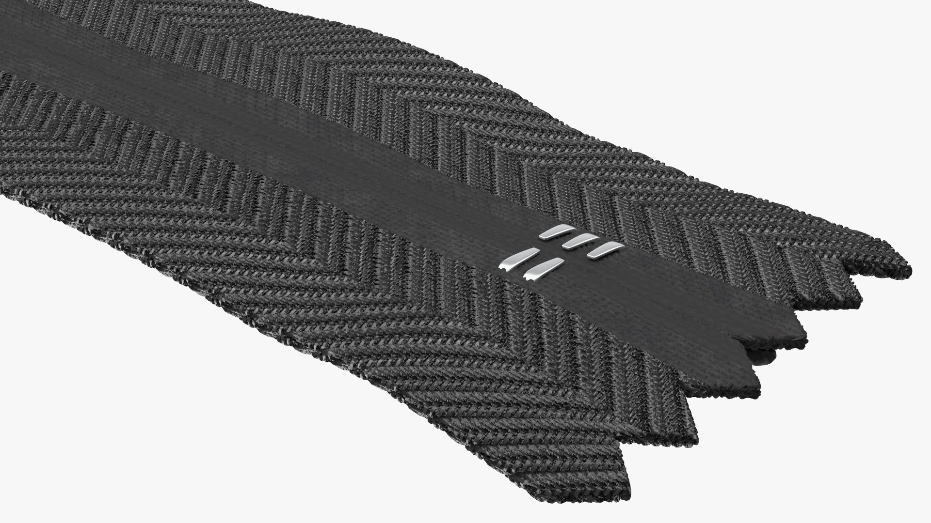 3D Nylon Coil Zipper with Stopper Black