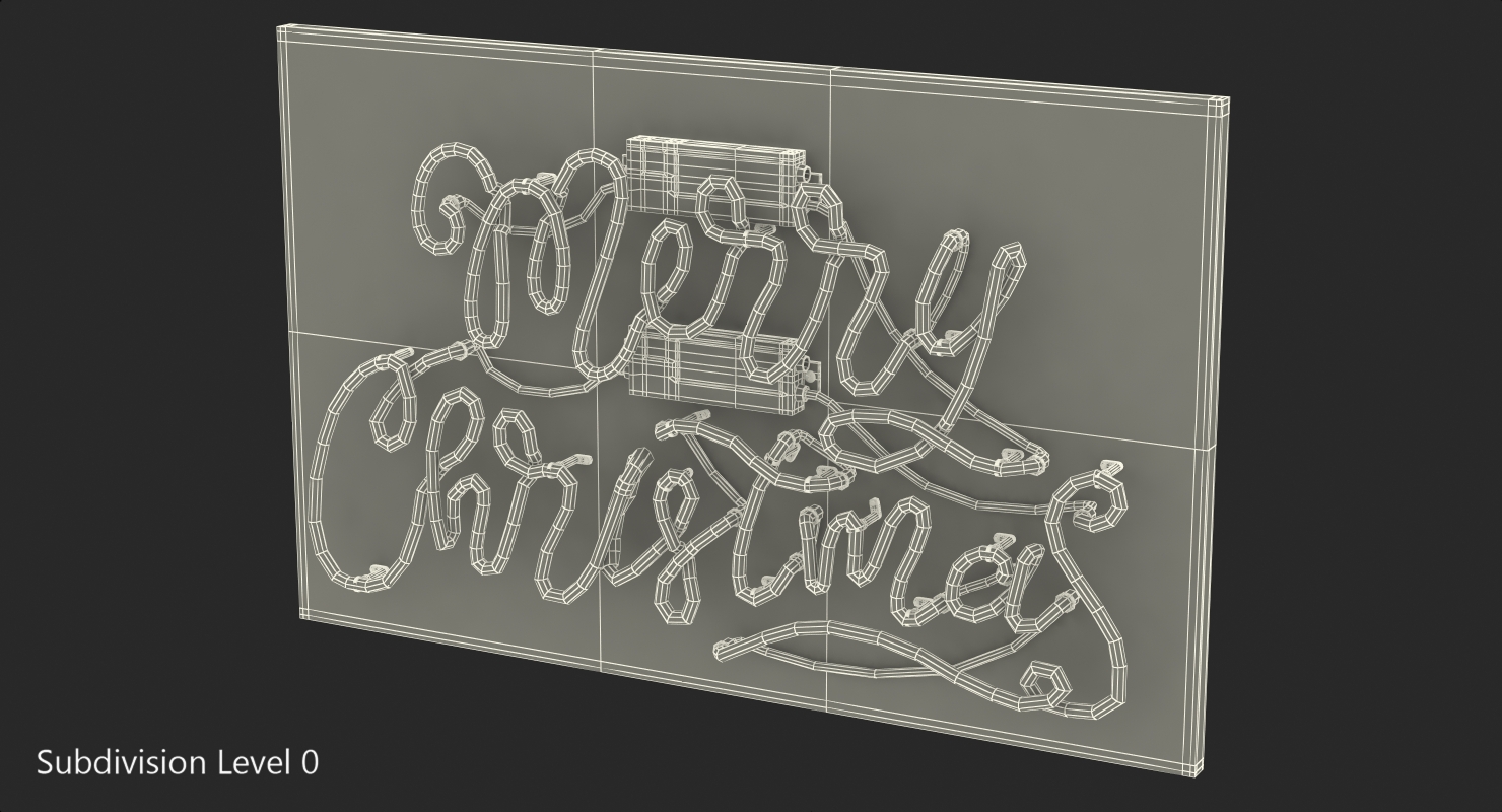 3D model Neon Sign Merry Christmas