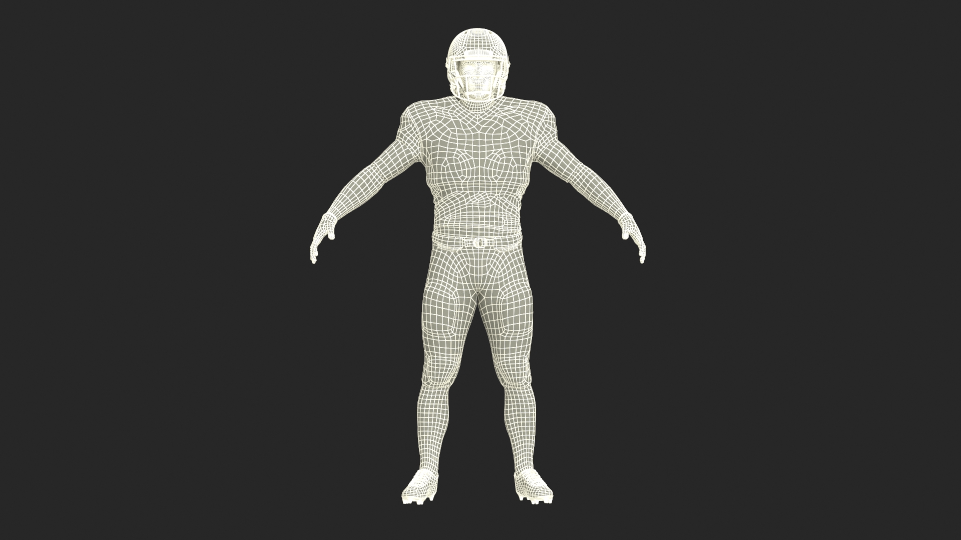 Red Uniform Black Man Football Player Rigged 3D model