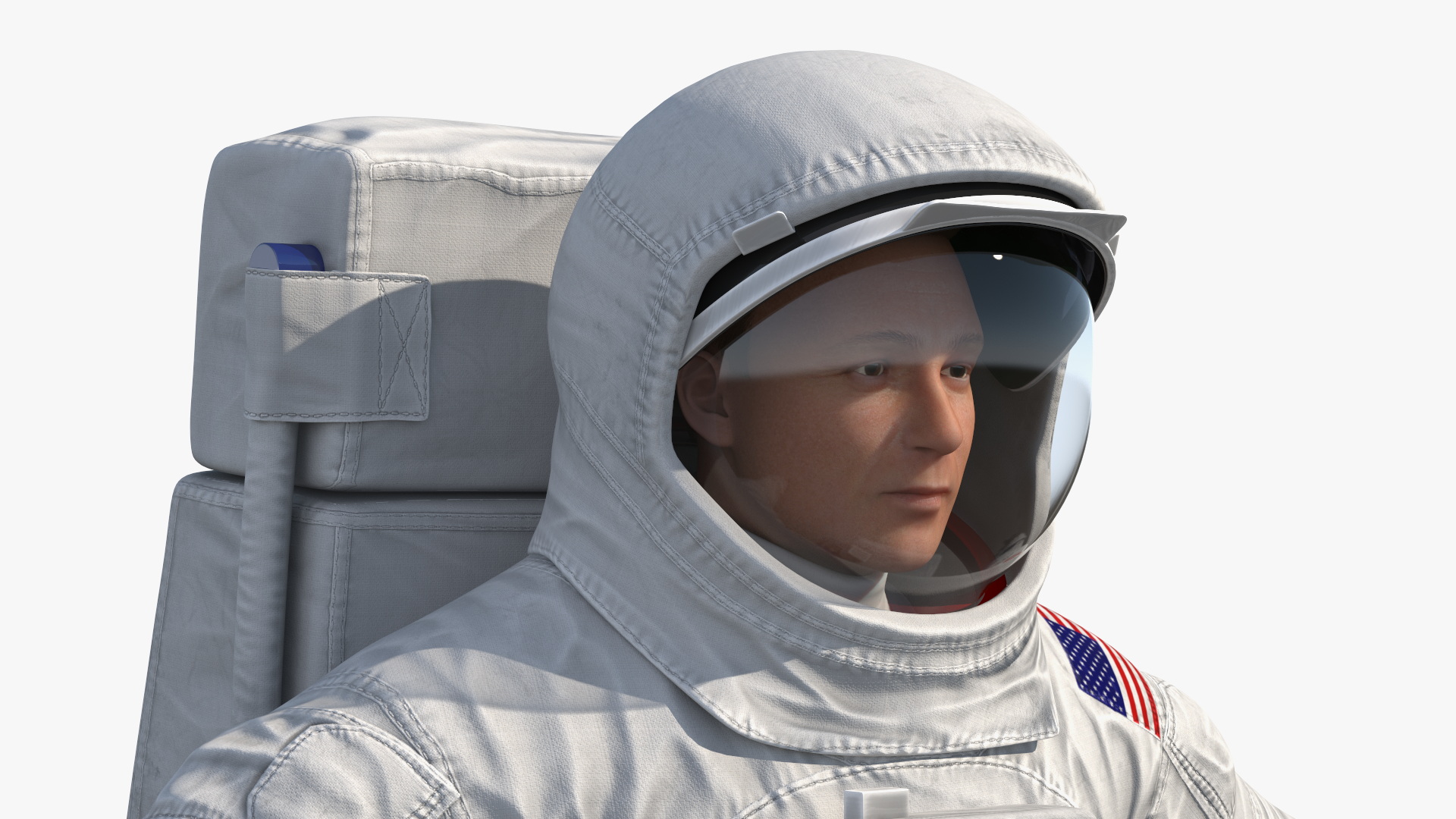 NASA Astronaut Suit A7L with Male Figure Rigged 3D