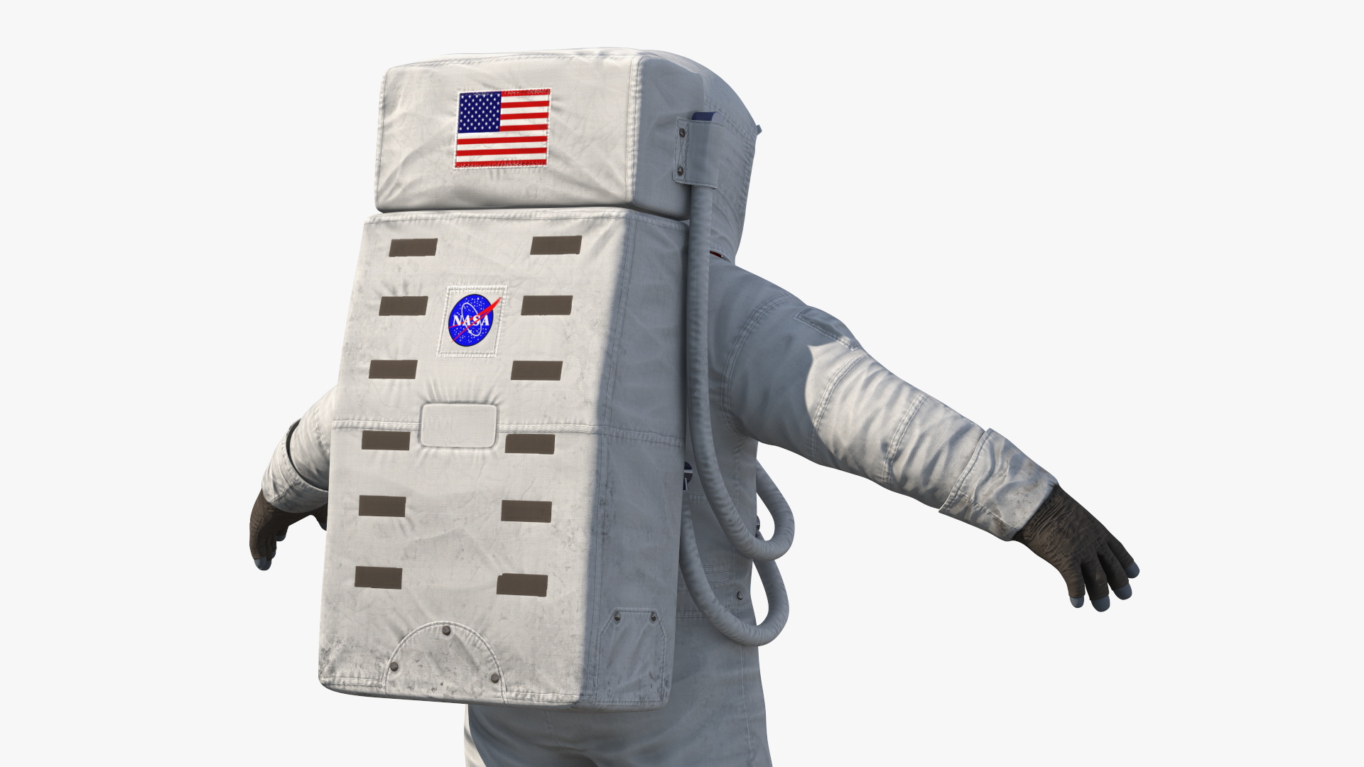 NASA Astronaut Suit A7L with Male Figure Rigged 3D