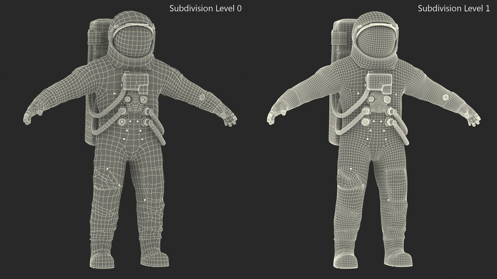 NASA Astronaut Suit A7L with Male Figure Rigged 3D