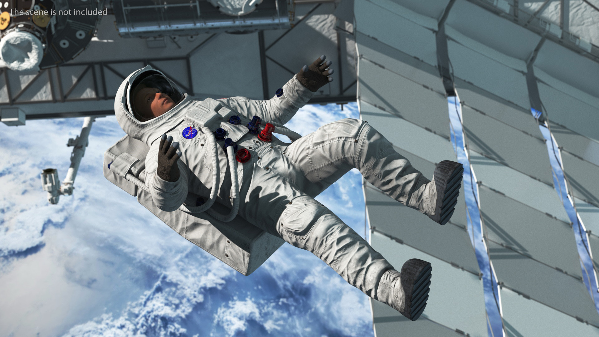 NASA Astronaut Suit A7L with Male Figure Rigged 3D